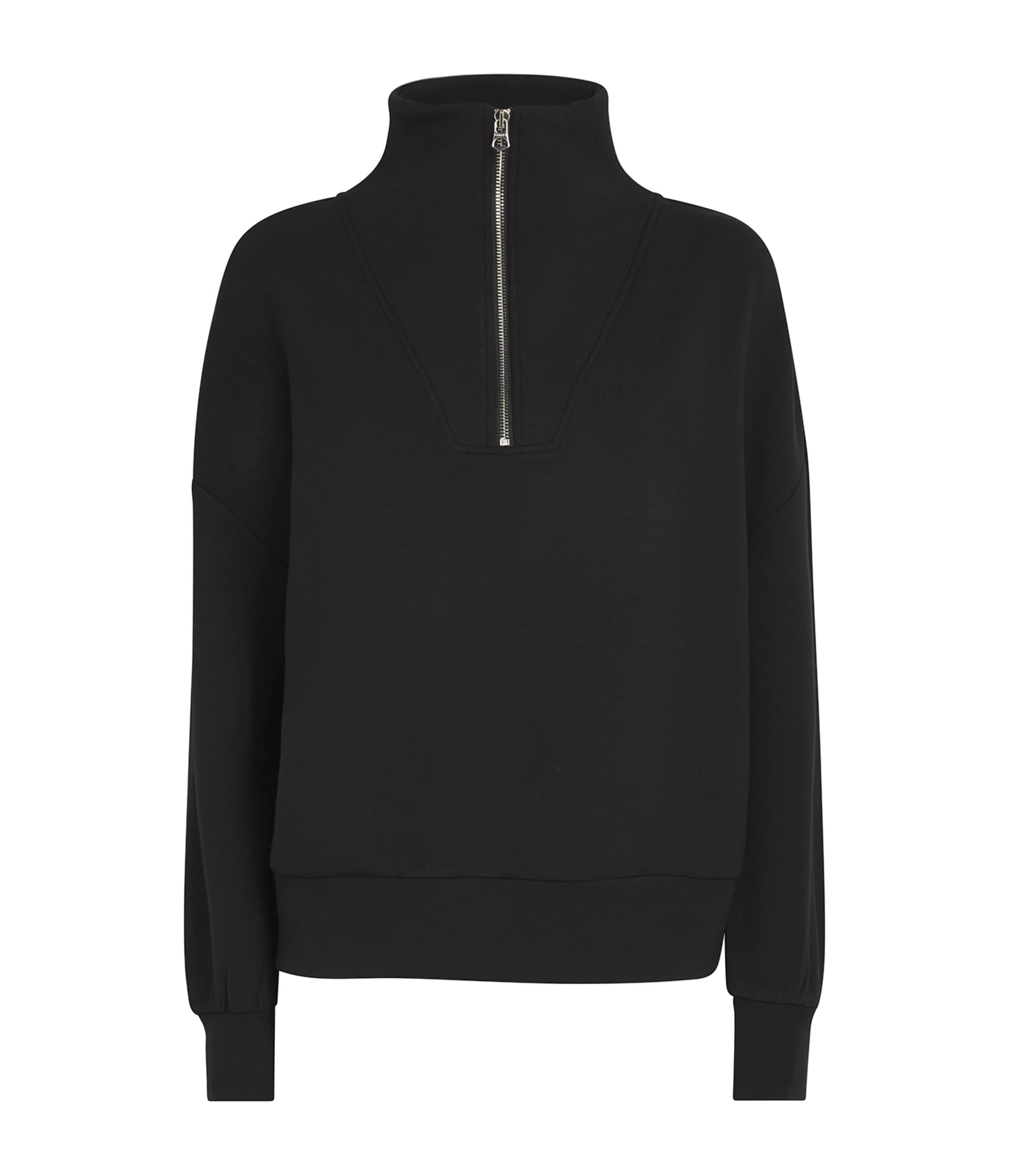 Varley Doublesoft Hawley Half-zip Sweatshirt In Black