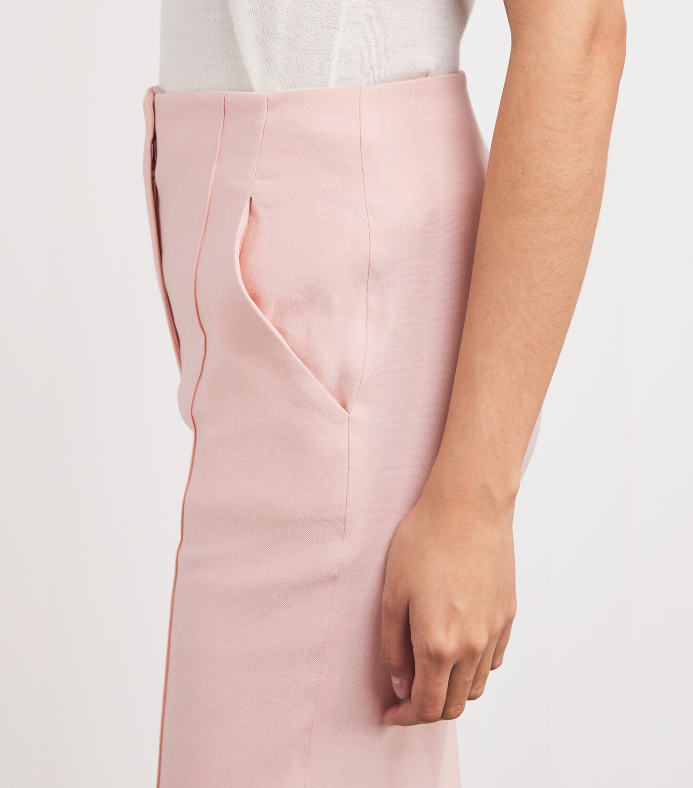 Linen-Blend Komi Wide-Leg Trousers P0161 PINK SHELL Image 6