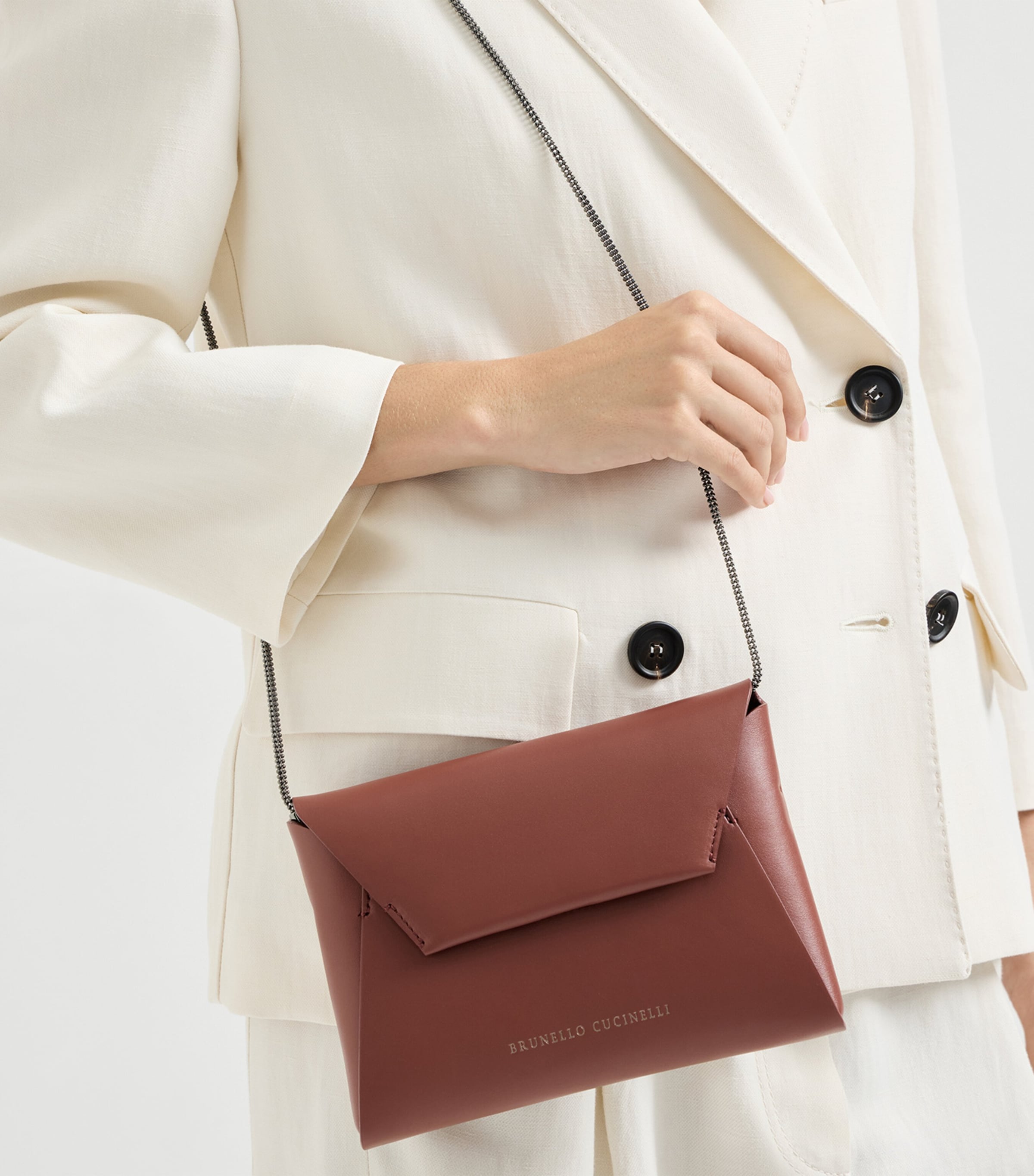 Brunello Cucinelli Leather BC Pochette Clutch Bag Image 3
