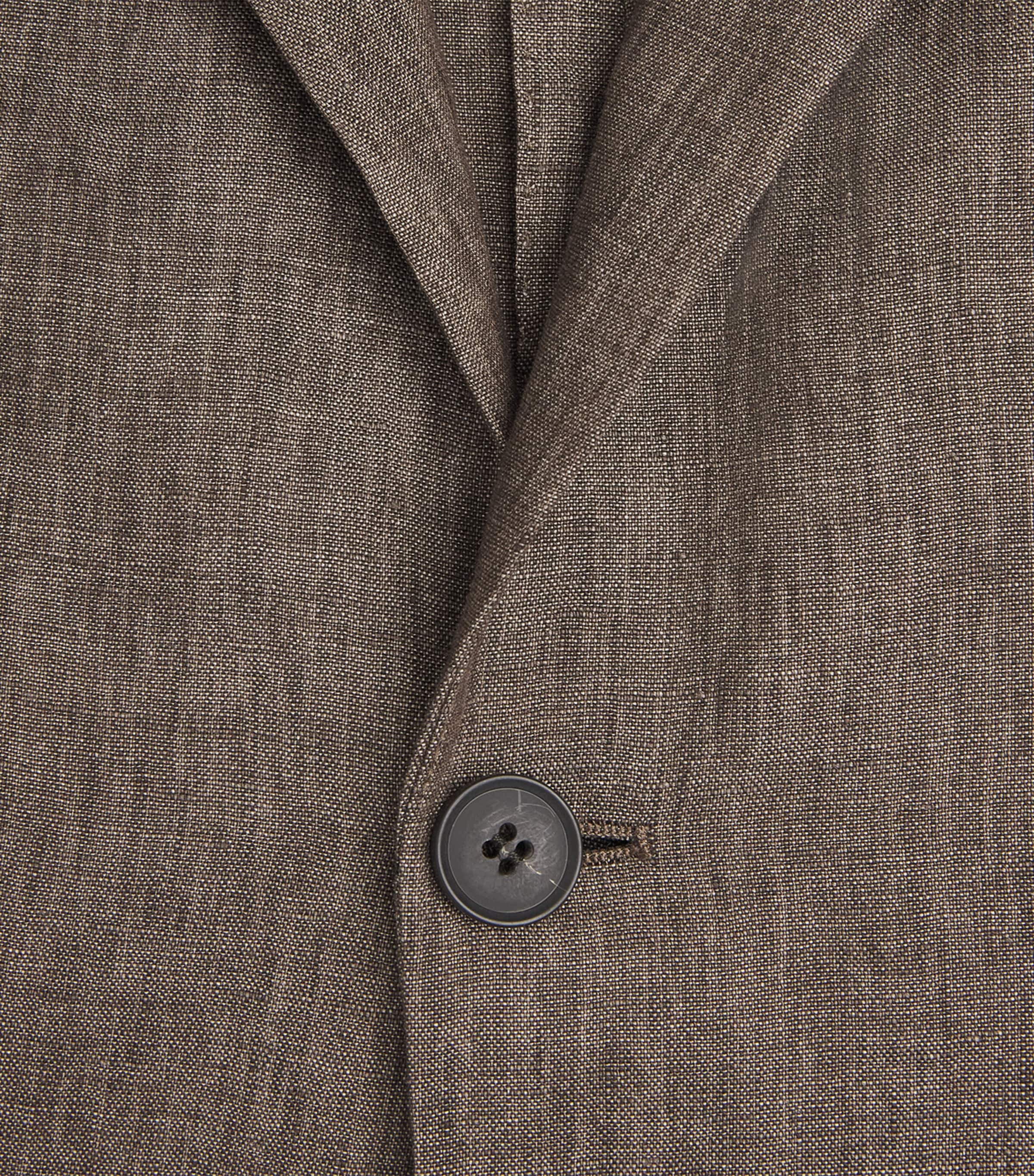 Sunspel Mens Linen Blazer Brgw Dark Walnu Image 6
