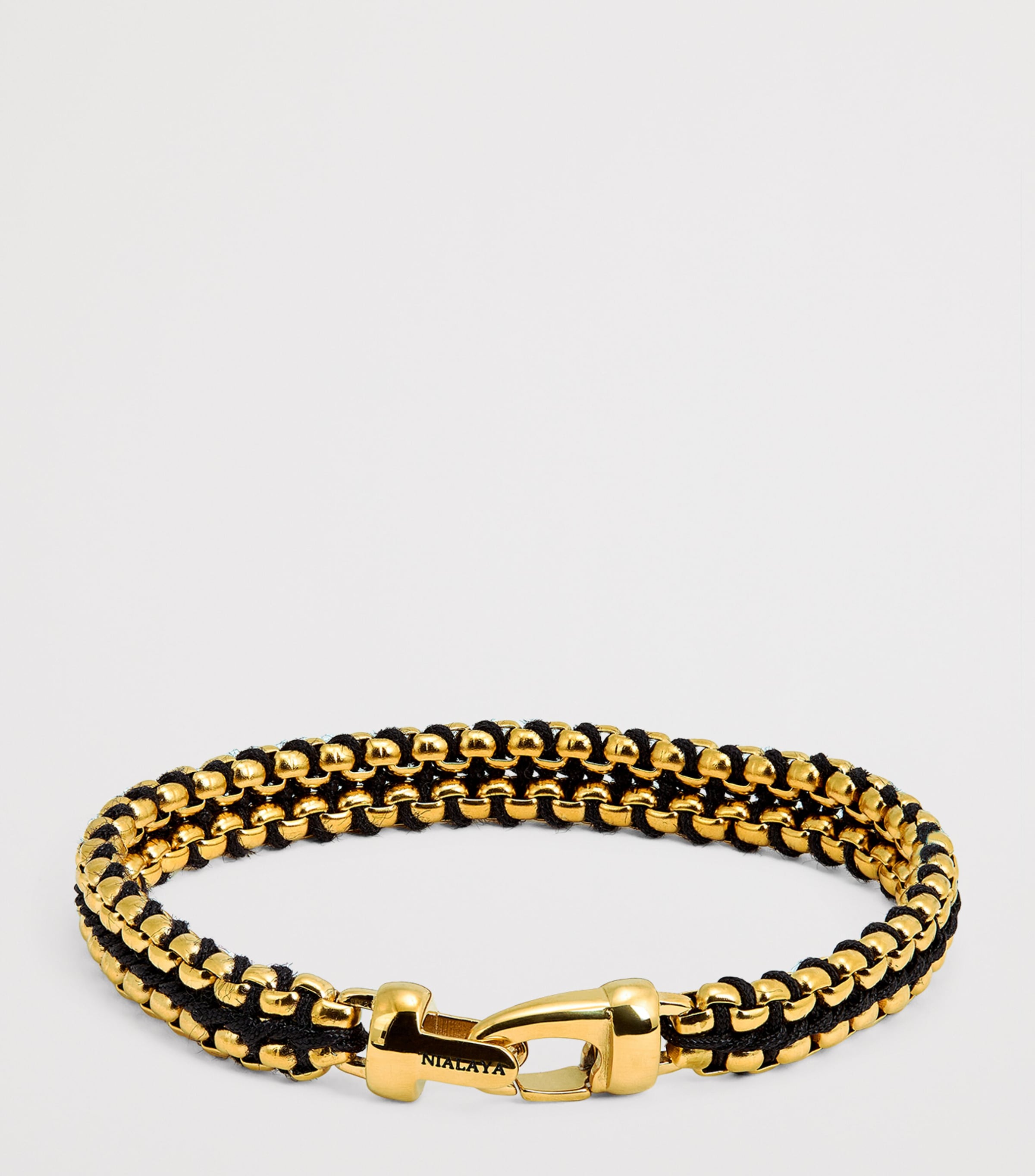 Nialaya Jewelry Gold-Plated Stainless Steel Box Chain Bracelet Image 3