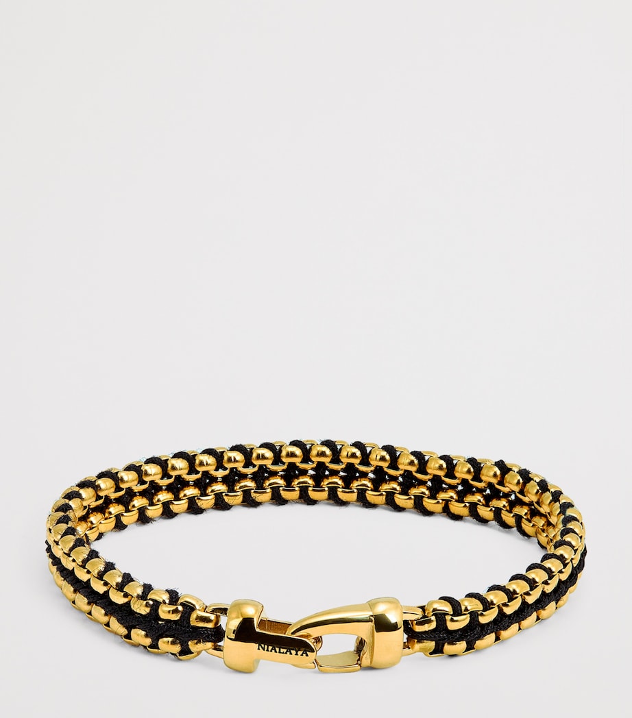 Nialaya Jewelry Gold-Plated Stainless Steel Box Chain Bracelet Image 3
