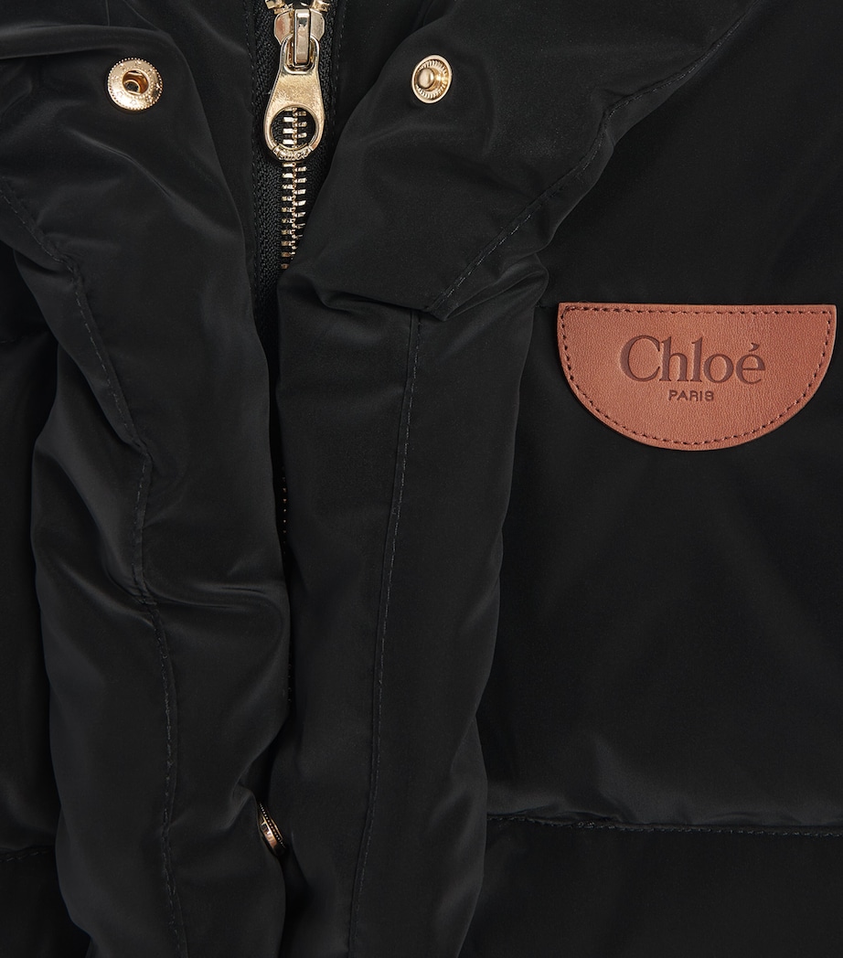 Chloé Kids Down Puffer Jacket (4-14 Years) Black Image 3