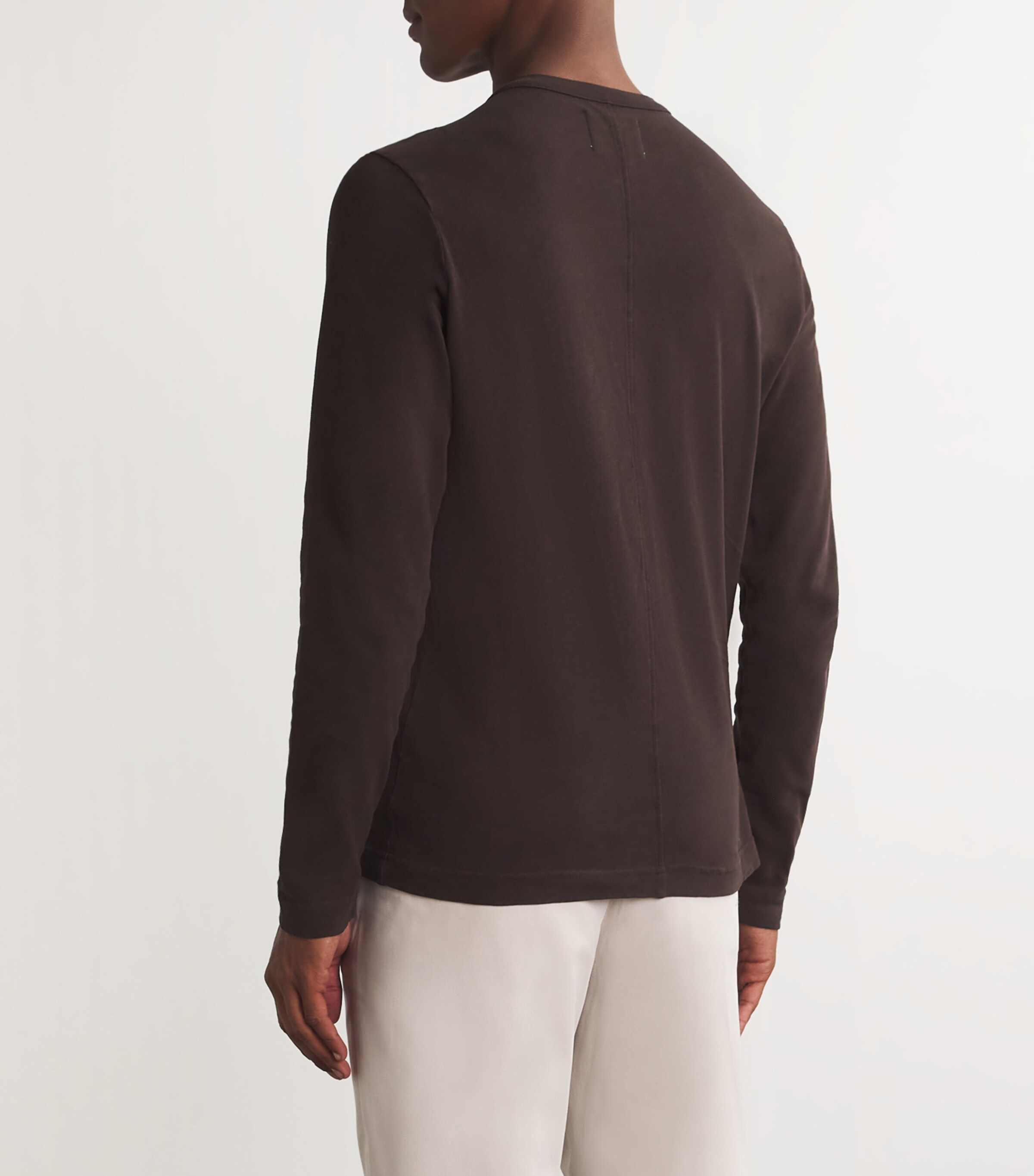 Citizens of Humanity Mens Cotton Henley T-Shirt Barrister (dk Brown) Image 4