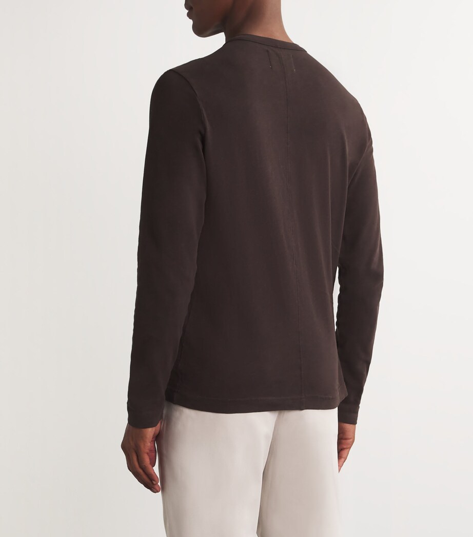 Citizens of Humanity Mens Cotton Henley T-Shirt Barrister (dk Brown) Image 4
