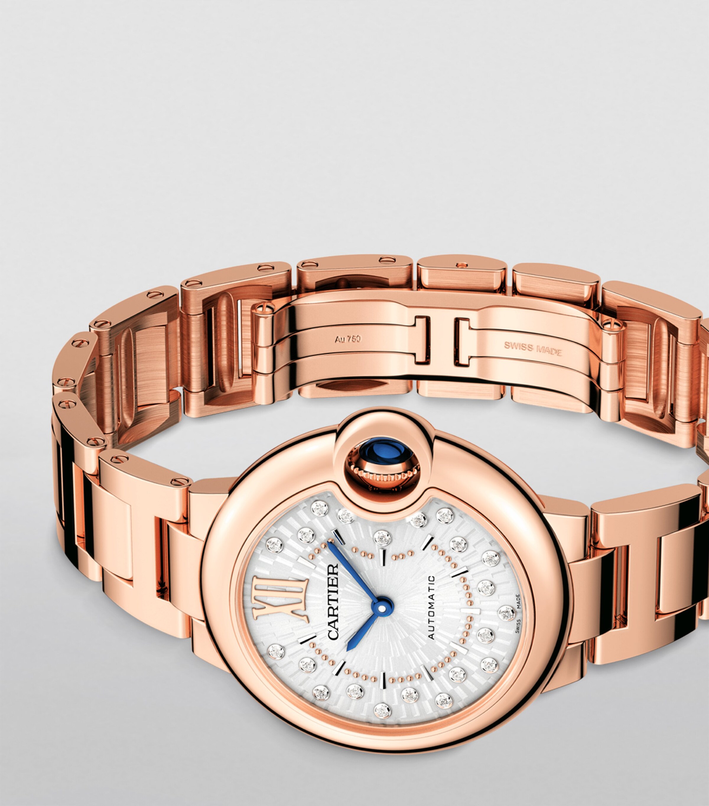 Cartier Rose Gold and Diamond Ballon Bleu de Cartier Watch 33mm Rose Gold Image 6