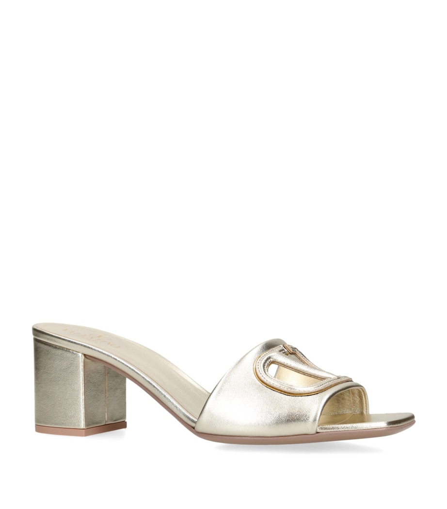 Leather Cut-Out VLOGO Mules 60 GOLD Image 5