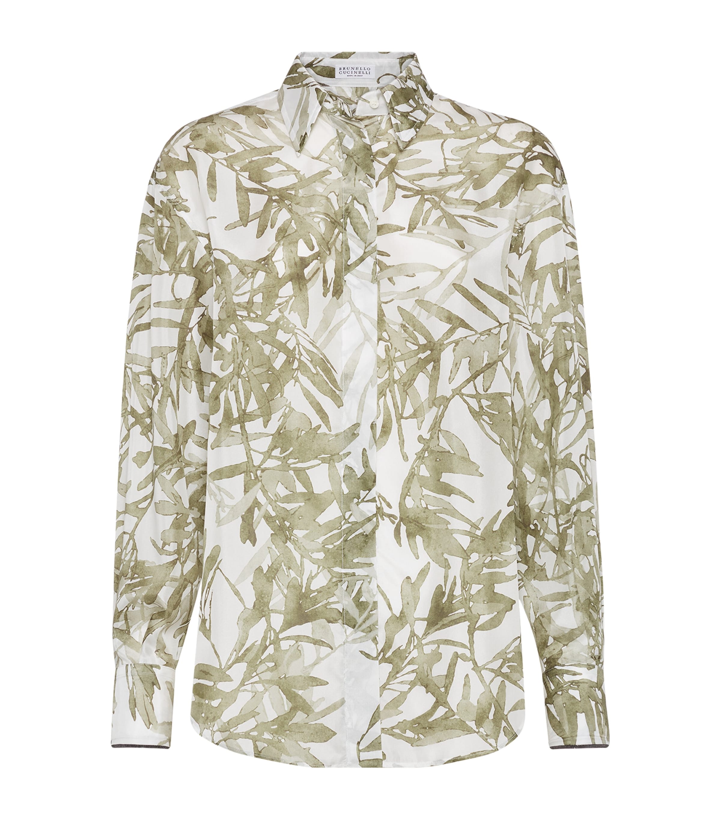 Brunello Cucinelli Silk Shirt Shirt And Blouse Multicolor In White