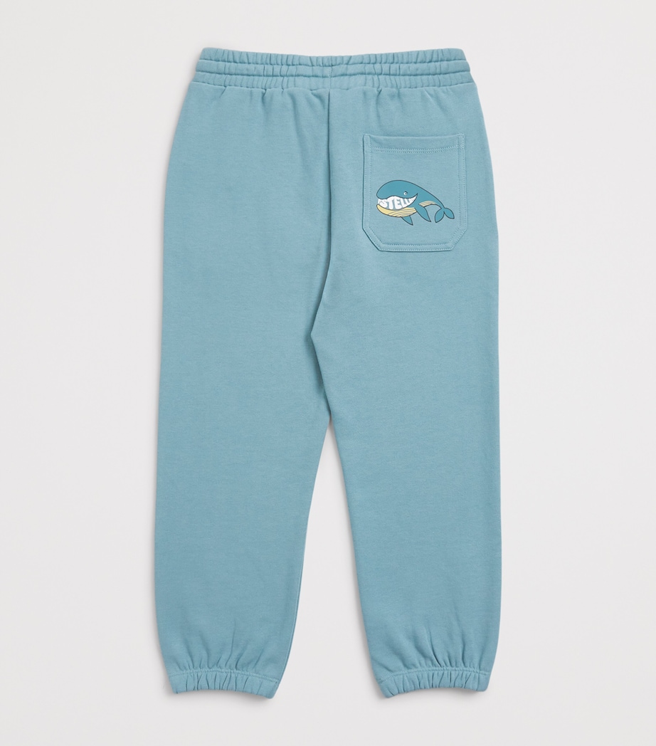 Stella McCartney Kids Cotton Whale Sweatpants (2-14 Years) Force Blue Image 2