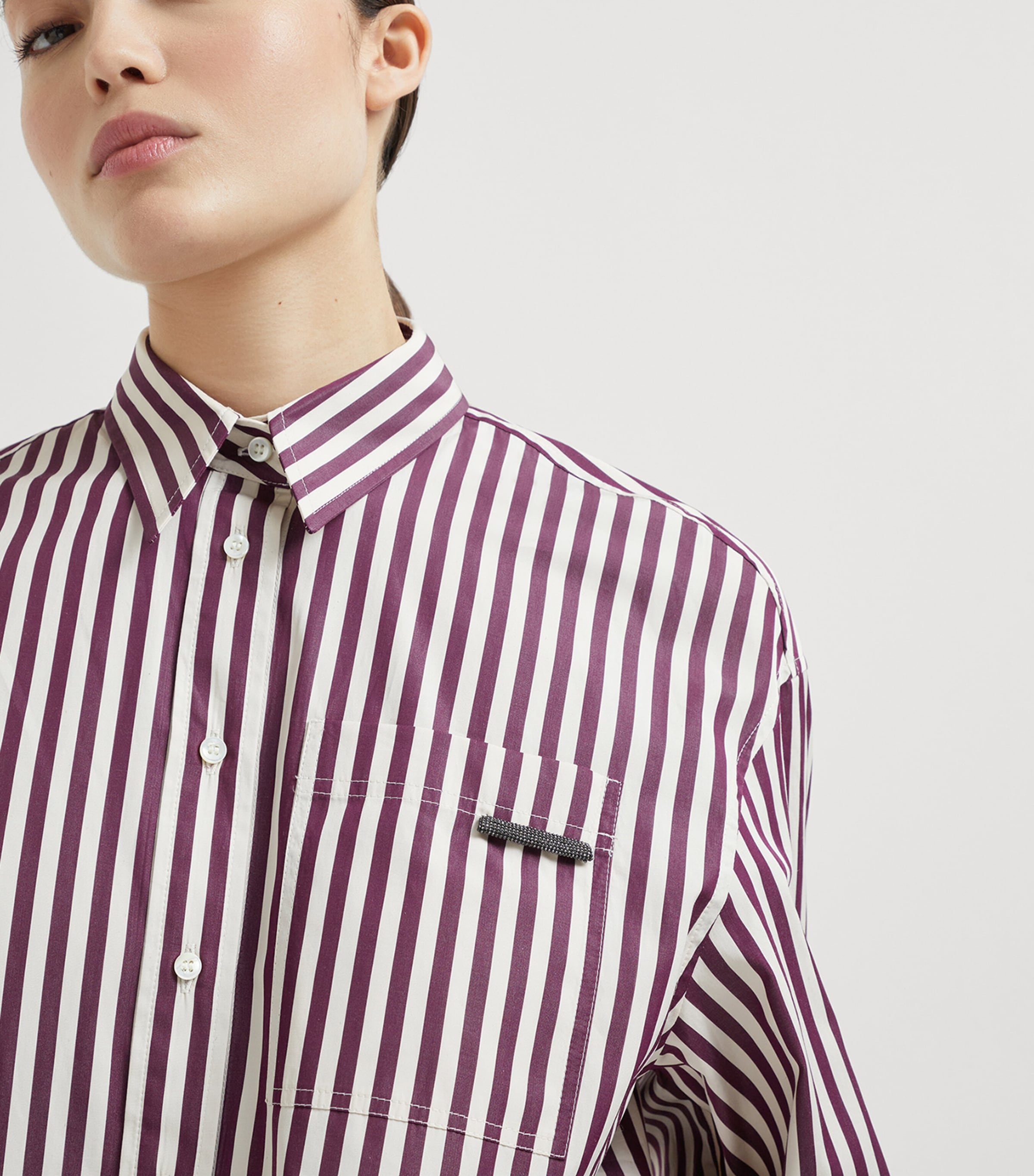 Cotton Poplin Stripe Shirt C350 Image 2