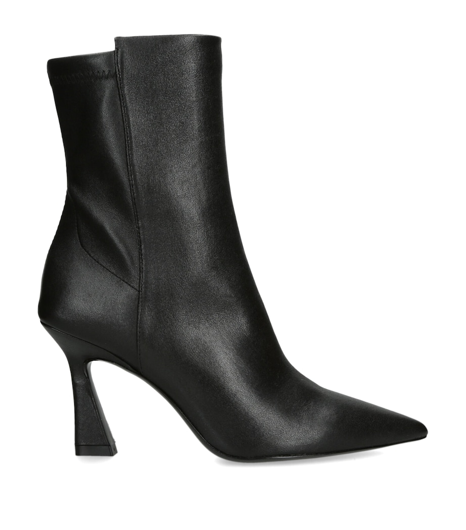 Leather Vinnie Ankle Boots 85 BLACK Image 1