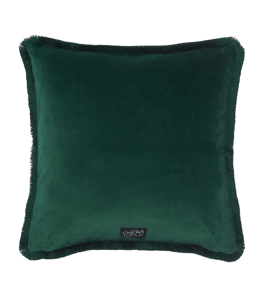 Velvet Cheetah Cushion (45cm x 45cm) GREEN Image 3