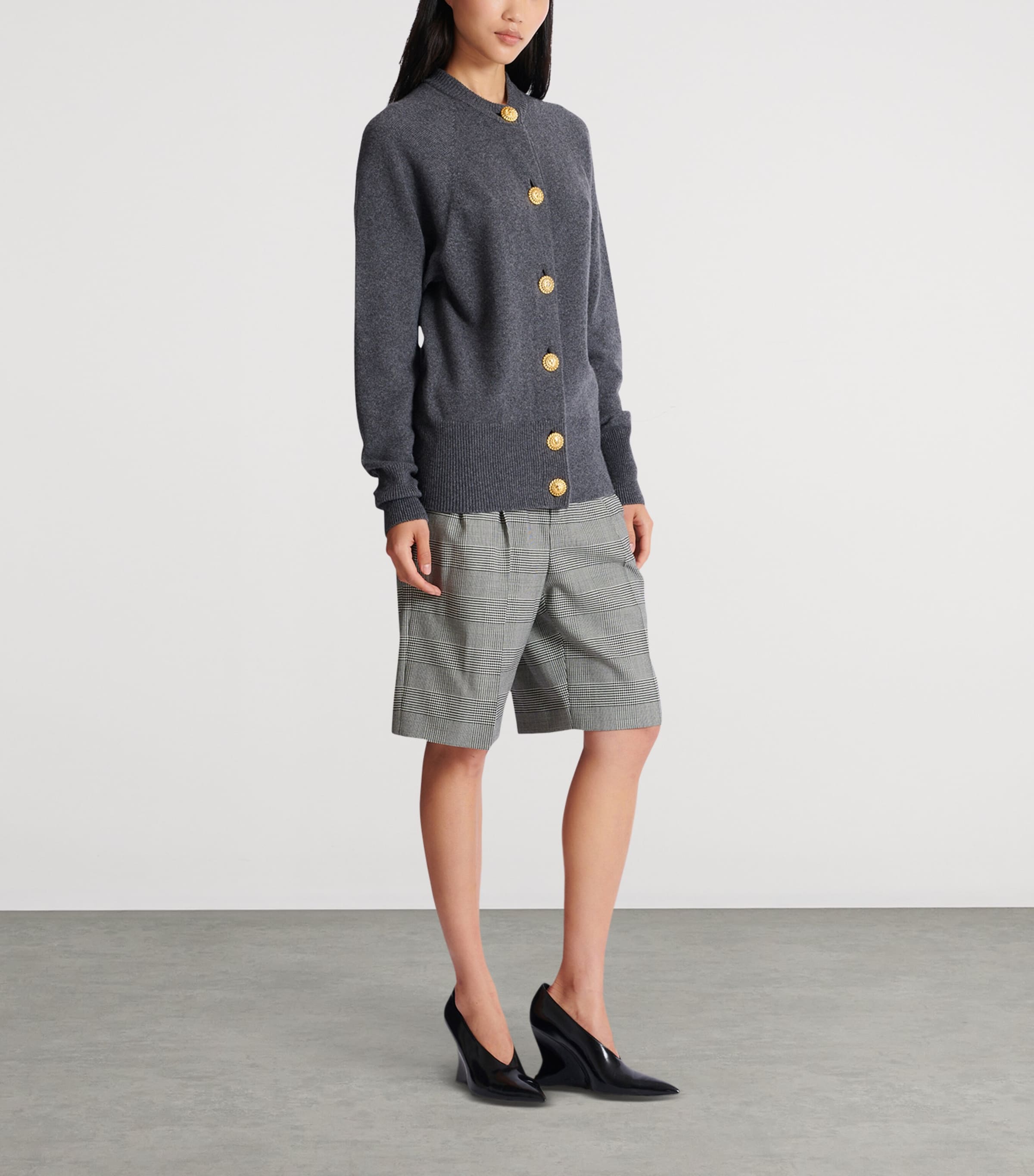 Cashmere-Virgin Wool Cardigan 9AY GRIS CHIN+ Image 2