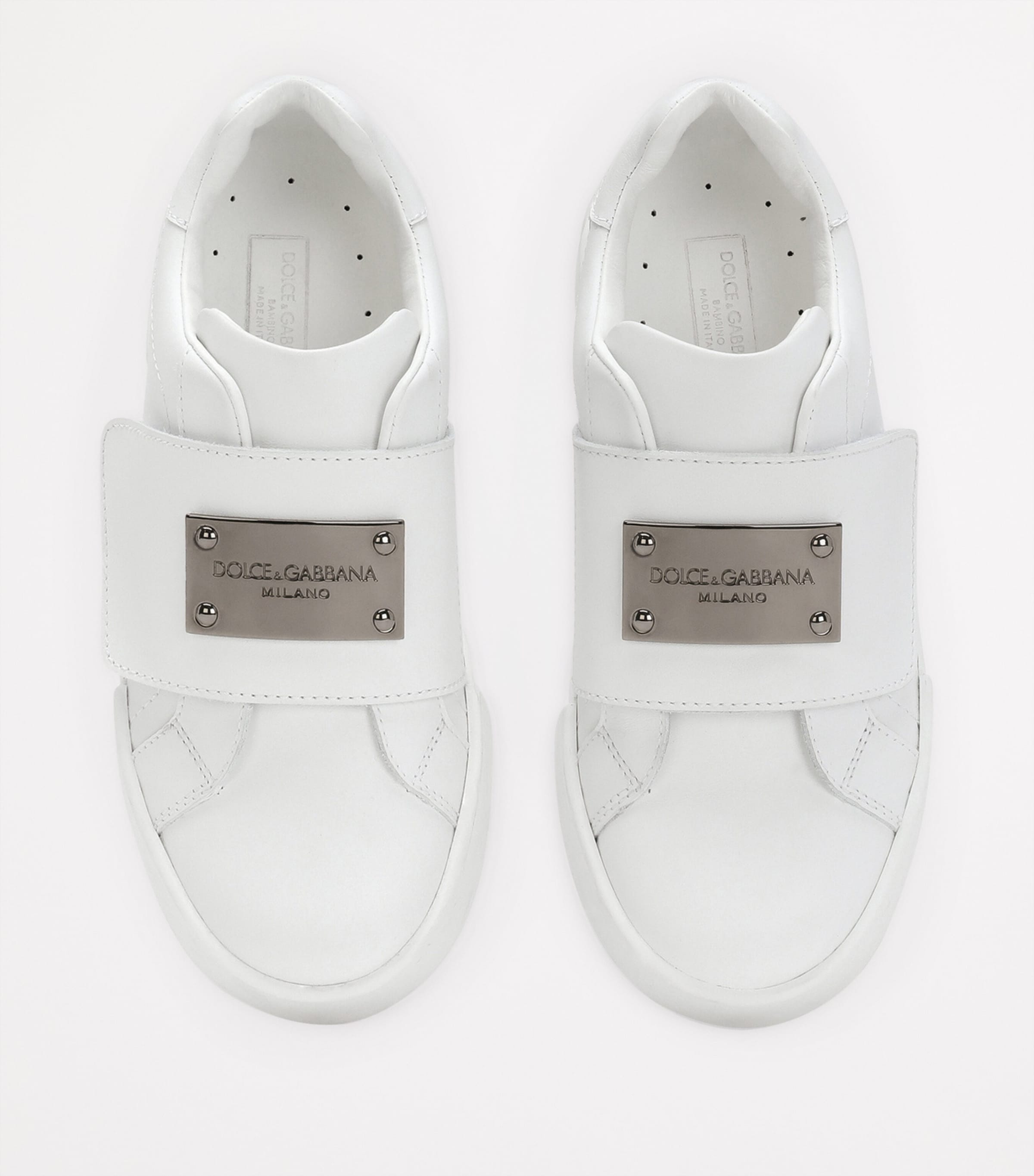 Leather Logo Sneakers 80001-WHITE Image 3