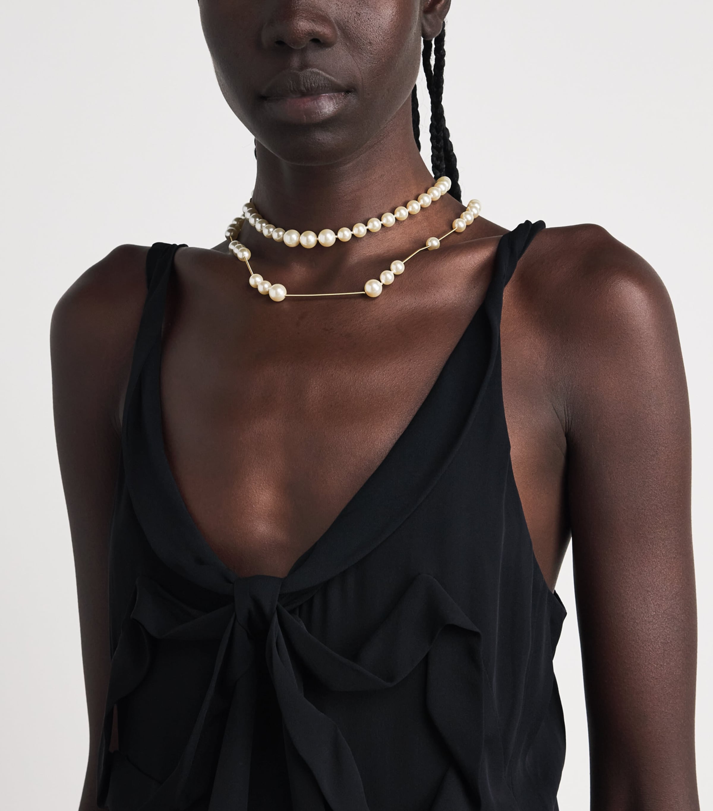 Acne Studios Womens Silk Bow-Detail Midi Dress Black Image 3
