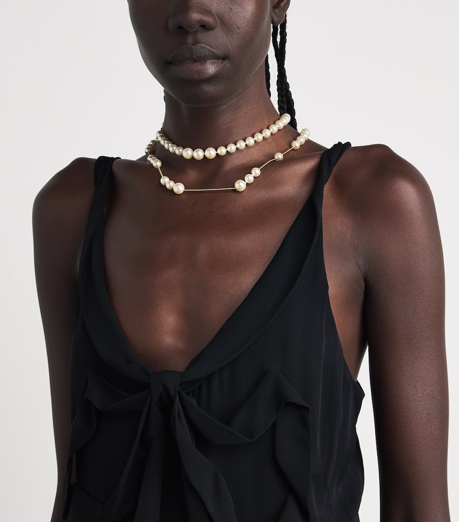 Acne Studios Womens Silk Bow-Detail Midi Dress Black Image 3
