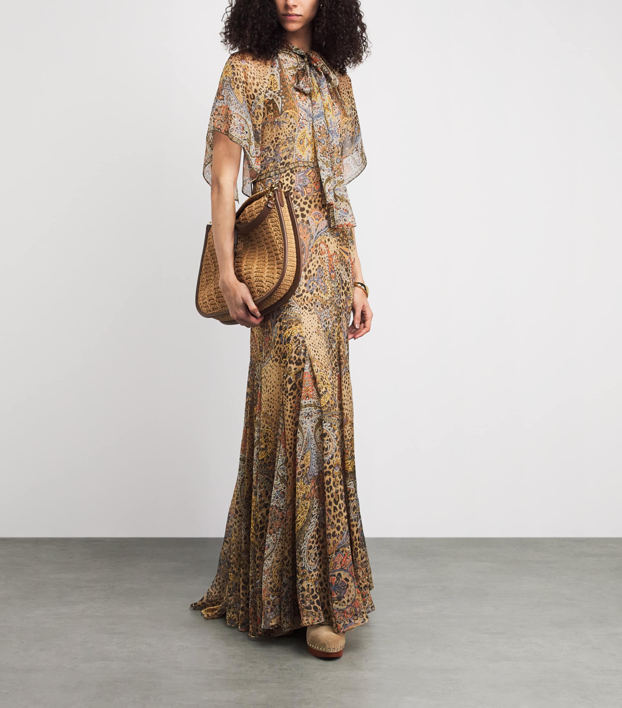 Etro Womens Silk Leopard Print Maxi Dress Image 2