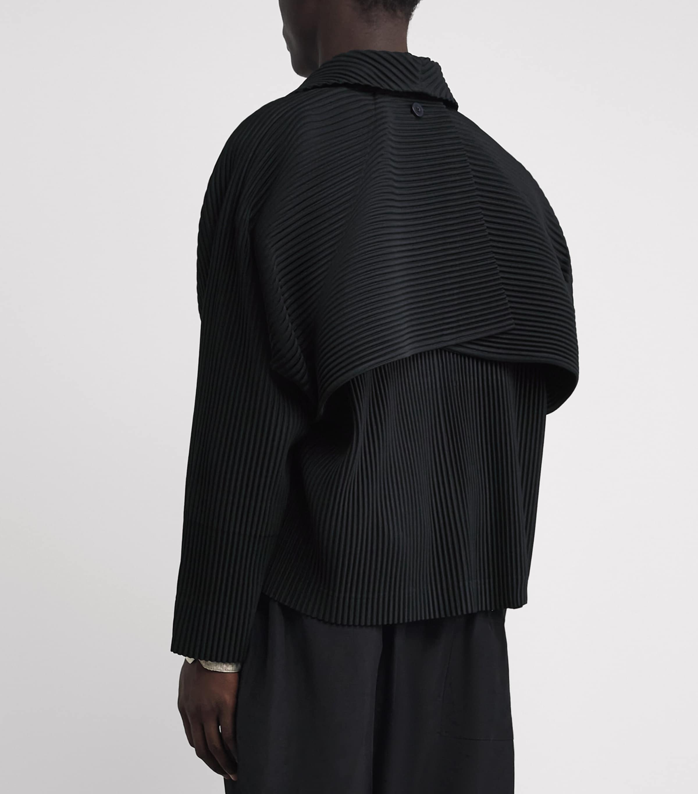 Homme Plissé Issey Miyake Mens Pleated Cover and Fold Jacket Black Image 5