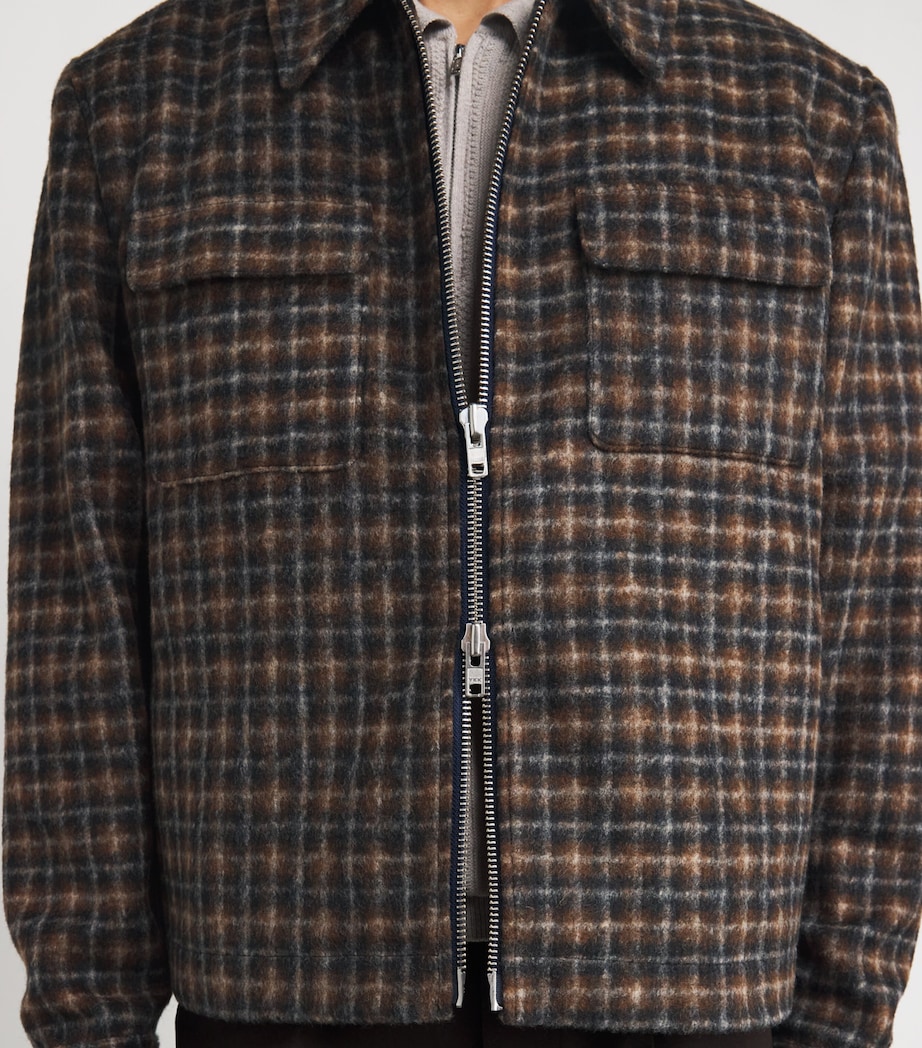 Check Osier Shirt Jacket NAVY/BROWN Image 6
