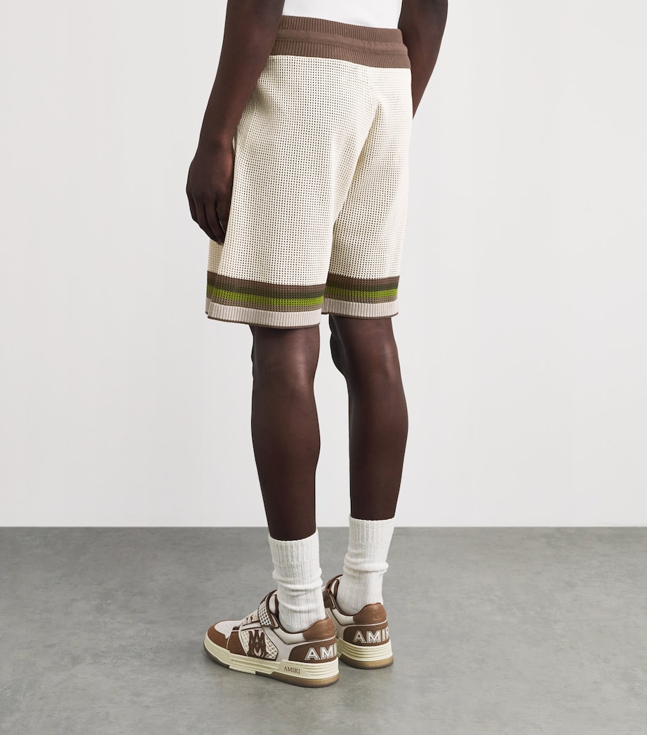 AMIRI Mens Mesh Logo Oversized Shorts Alabaster Image 5