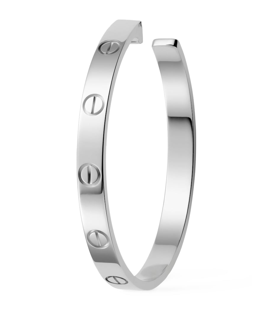 White Gold LOVE Hoop Earrings WHITE GOLD Image 2