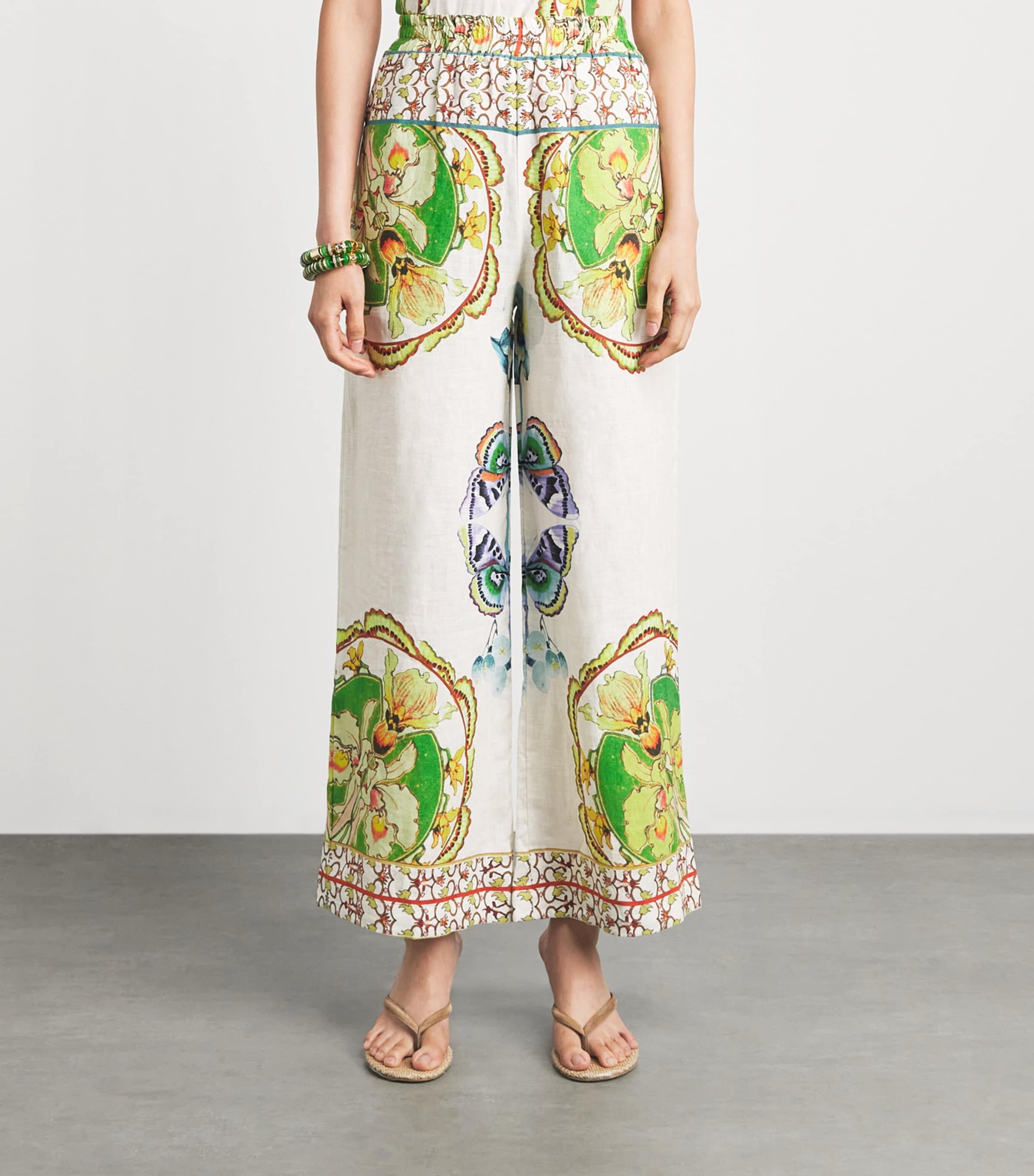 LUG VON SIGA Womens Printed Madison Wide-Leg Trousers Offwhite Multicolor Image 4