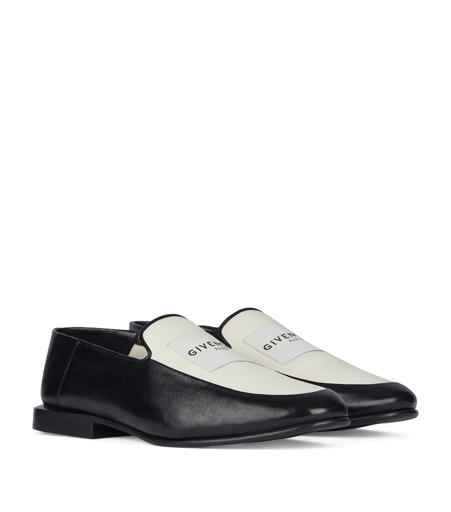 Lamb Skin Two-Tone Label Loafers BLACK/NATURAL Image 1