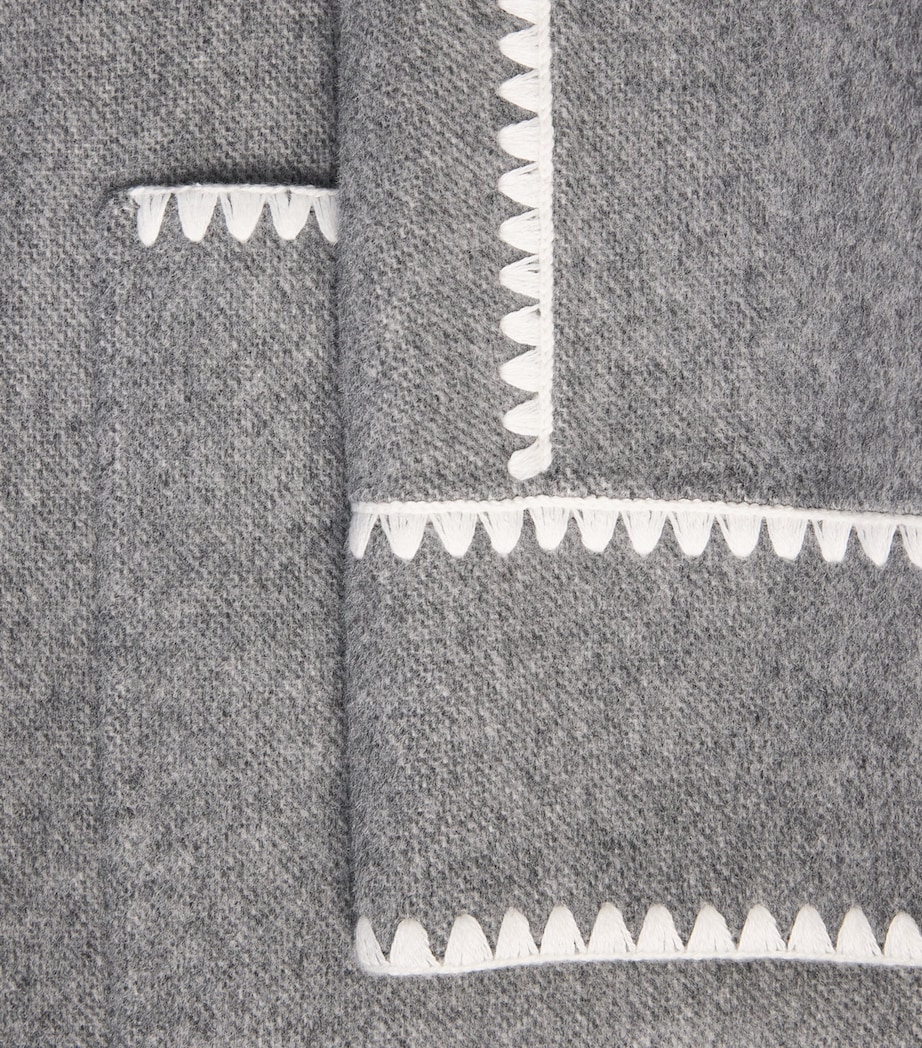 Wool-Blend Wrap Coat GREY/WHITE Image 5