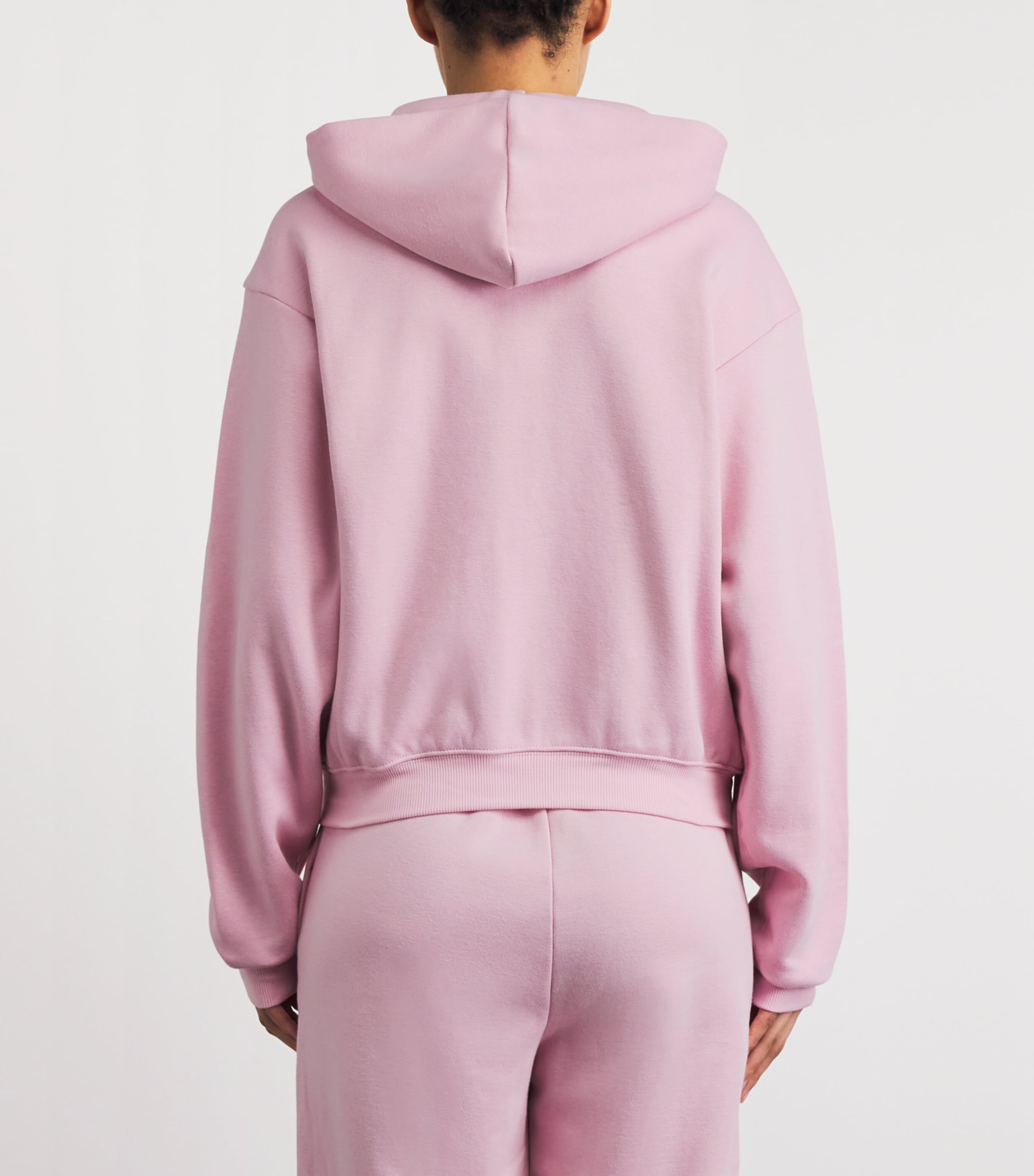 Skims Womens Cotton-Blend Fleece Zip-Up Hoodie Halite Image 5