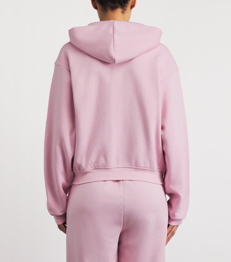 Skims Womens Cotton-Blend Fleece Zip-Up Hoodie Halite Image 5