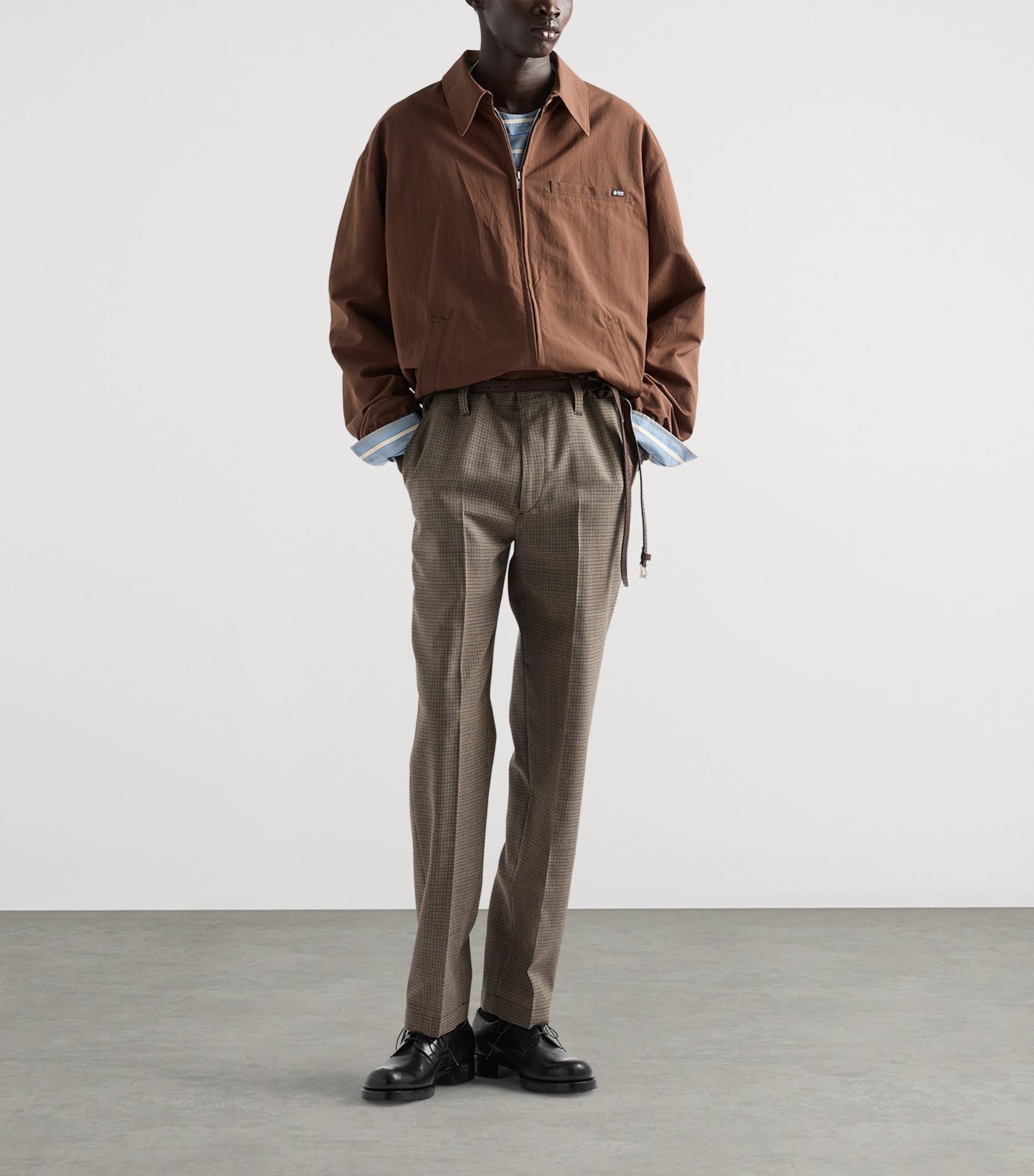 Prada Mens Technical Shirt Jacket Brown Image 2