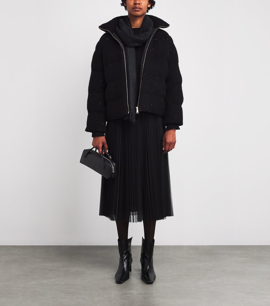 Sequin-Embellished Scarf 825 NERO Image 3