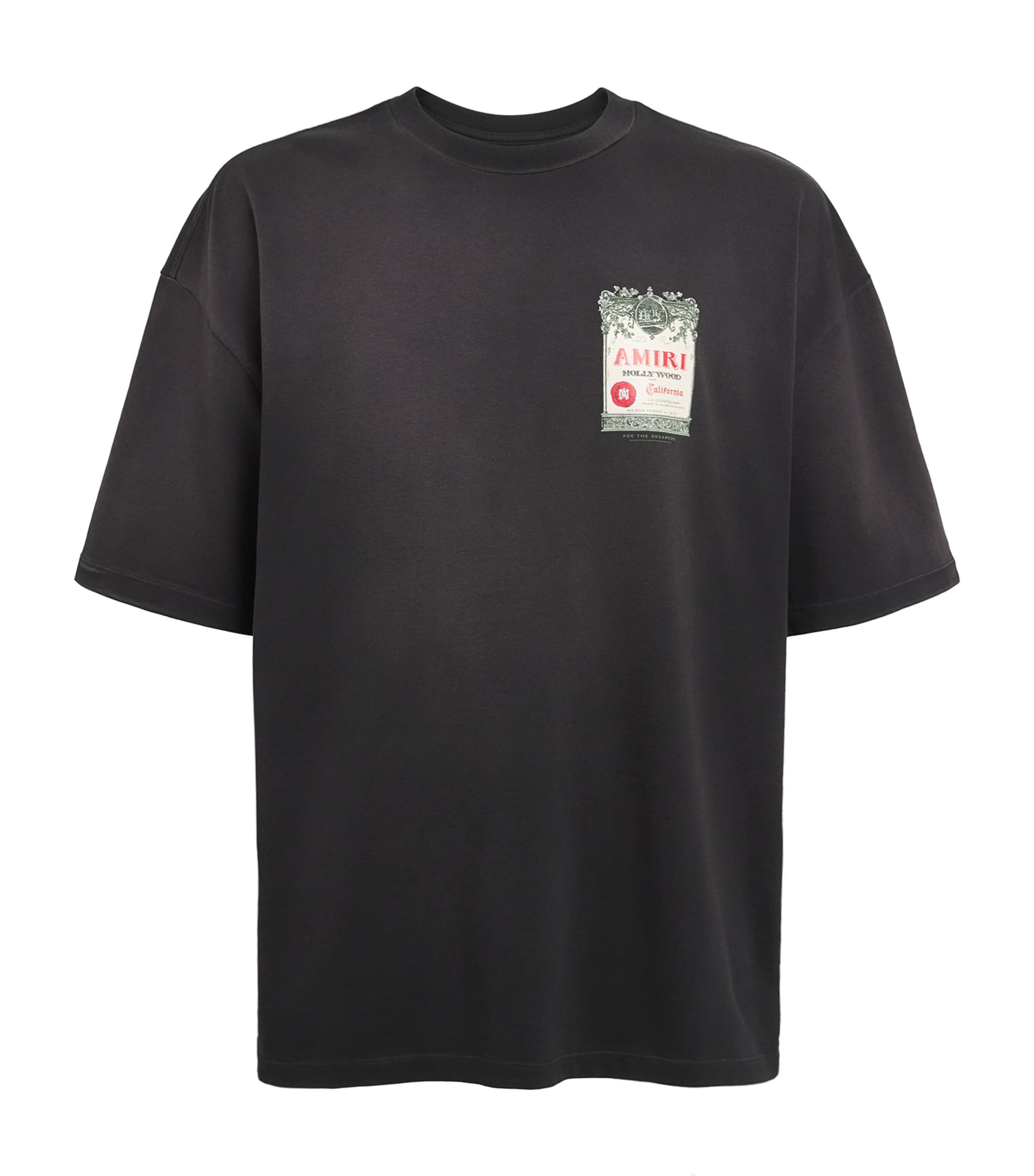 AMIRI Mens Cotton Chateau Stamp T-Shirt Black Image 1