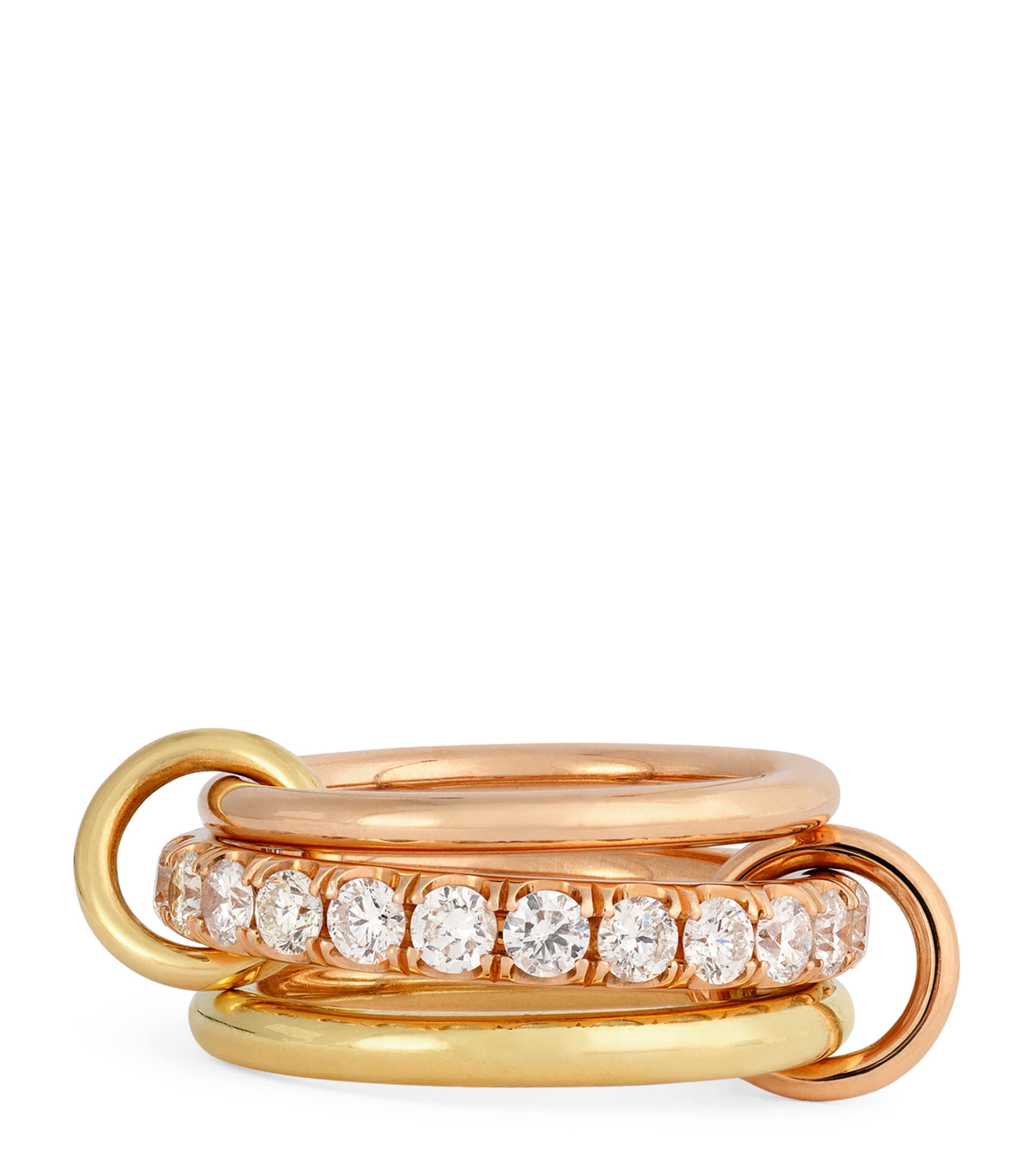 Spinelli Kilcollin Rose Gold, Yellow Gold And Diamond Danu Ring