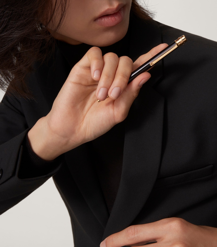 Santos de Cartier Ballpoint Pen BLACK & GOLD Image 2