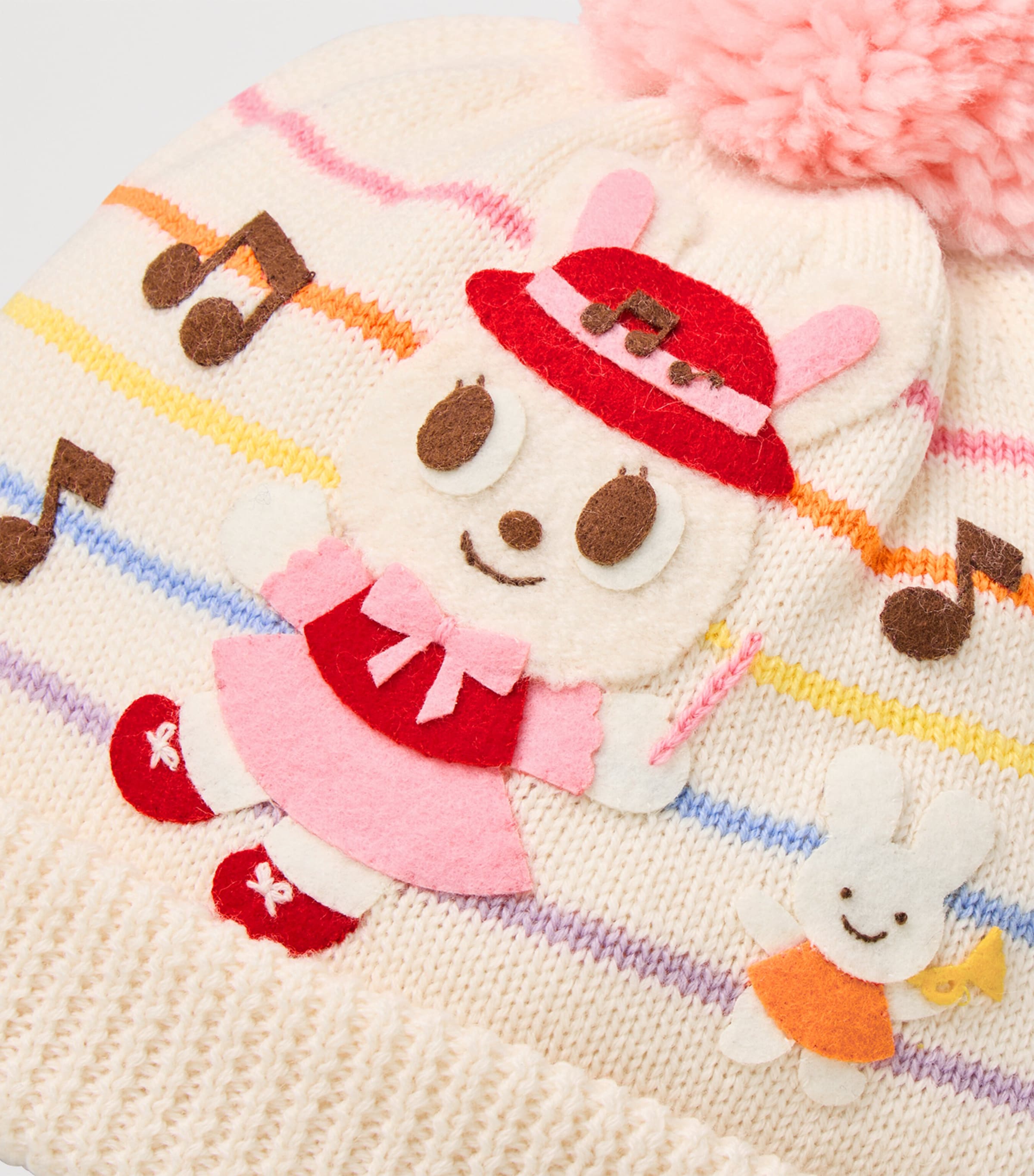 Miki House Wool-Blend Stripe Appliqué Beanie Image 5
