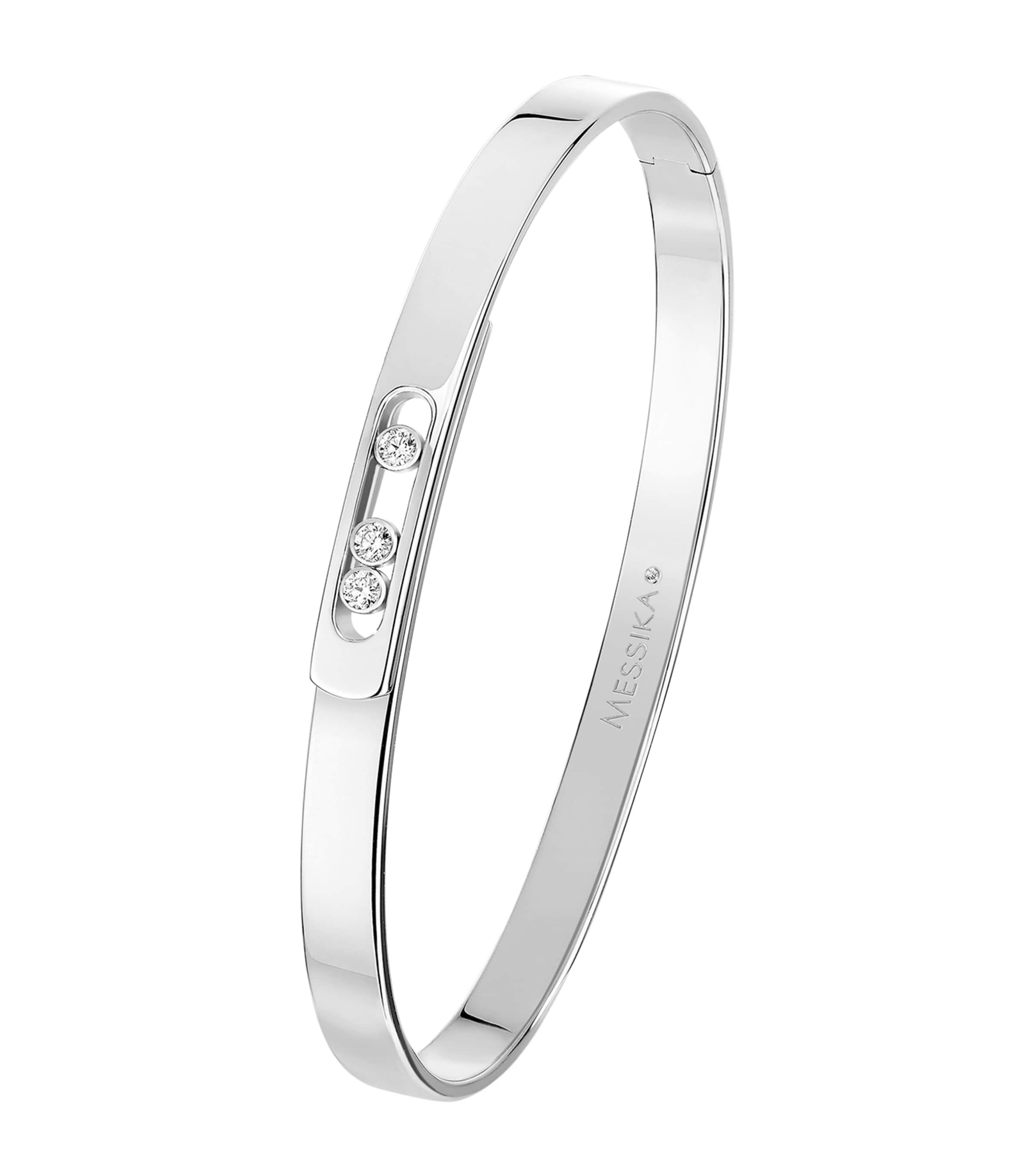Messika White Gold And Diamond Move Noa Bangle In Silver