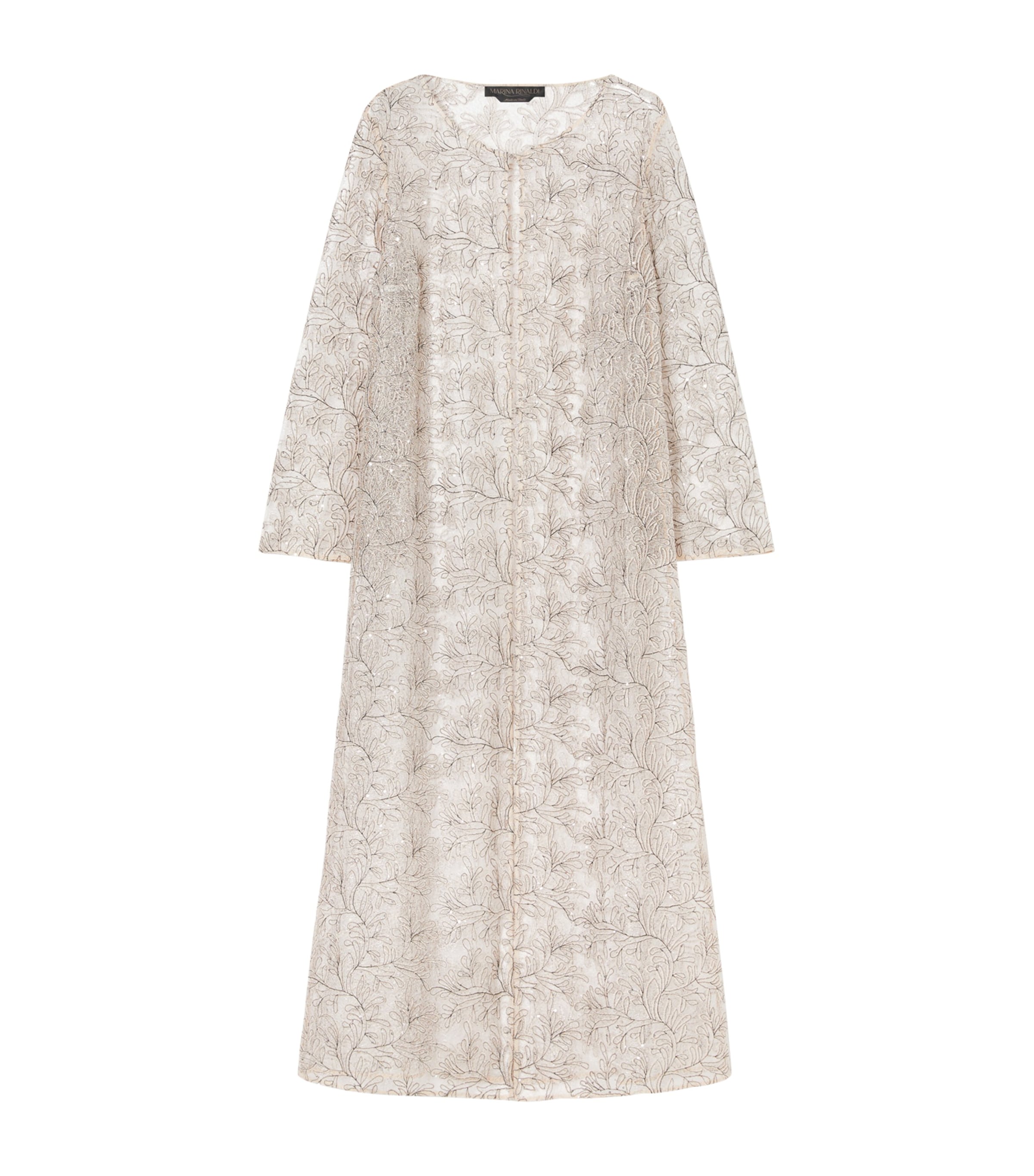 Shop Marina Rinaldi Lace Long Clarino Tunic In Nude