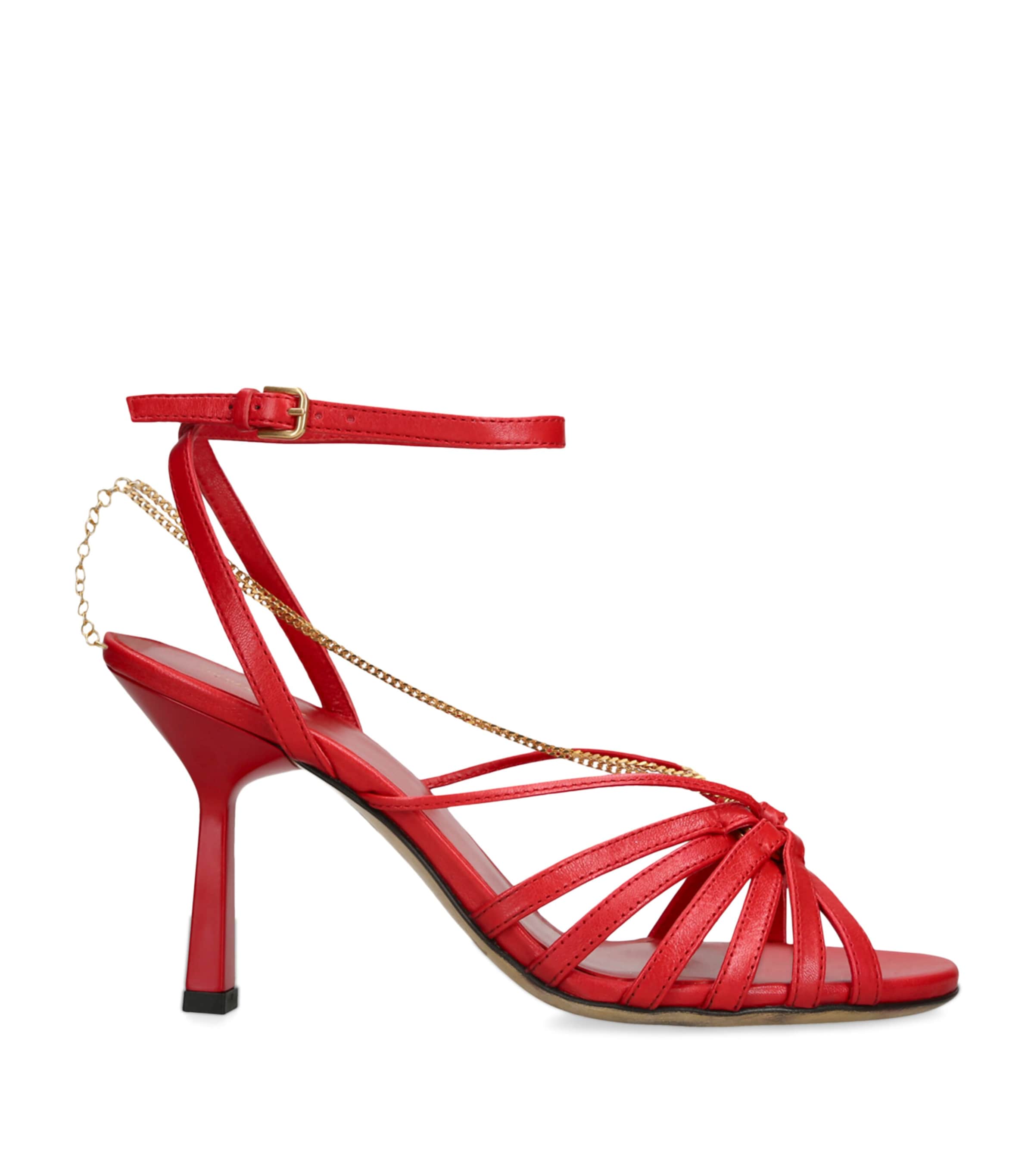 GOLDEN GOOSE LEATHER NICO HEELED SANDALS 90