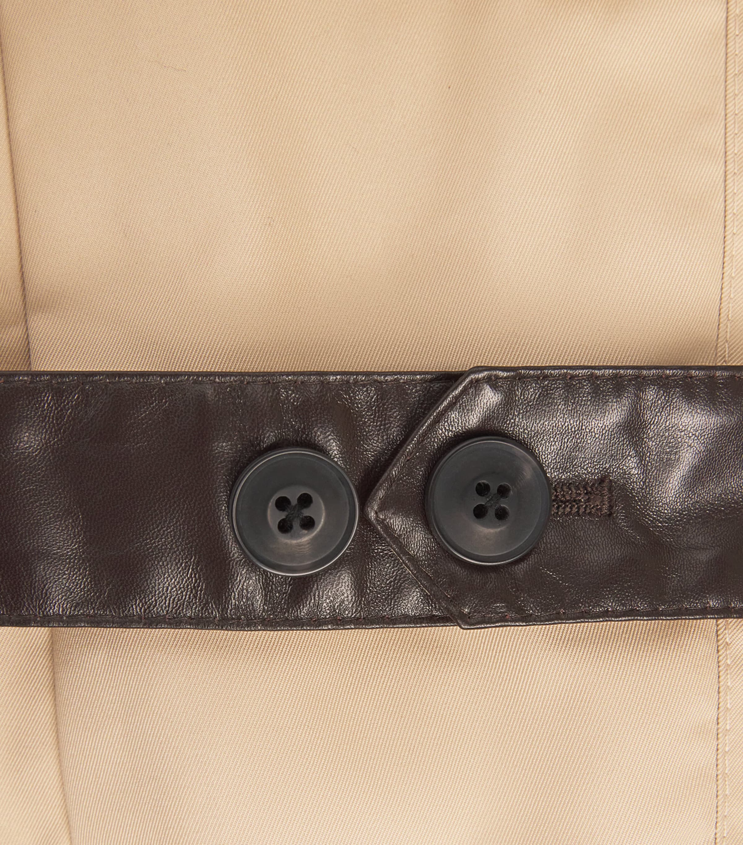 Sheepskin-Trim Trench Coat BEIGE Image 5