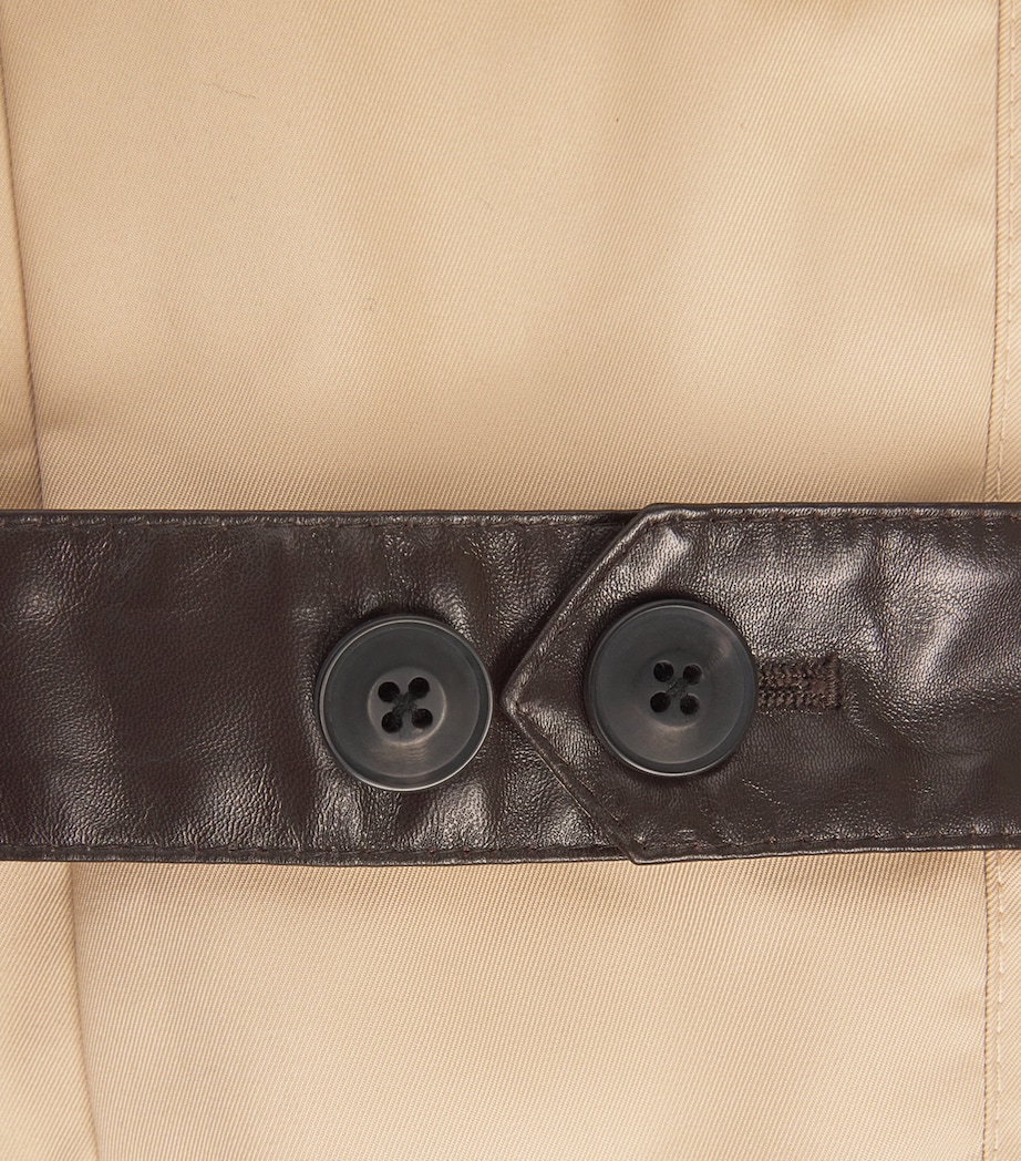 Sheepskin-Trim Trench Coat BEIGE Image 5