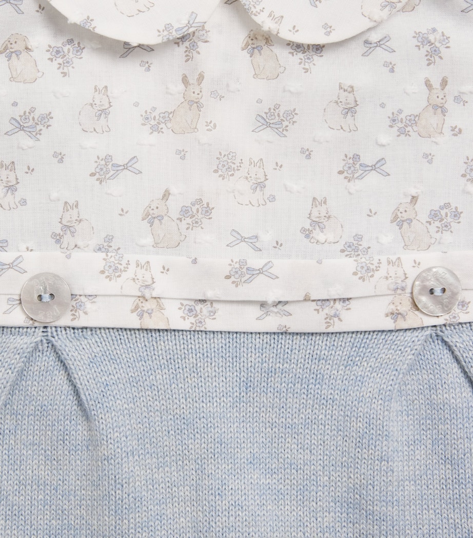 Paz Rodriguez Cotton Knit All-In-One (0-12 Months) Chalk Blue Image 3