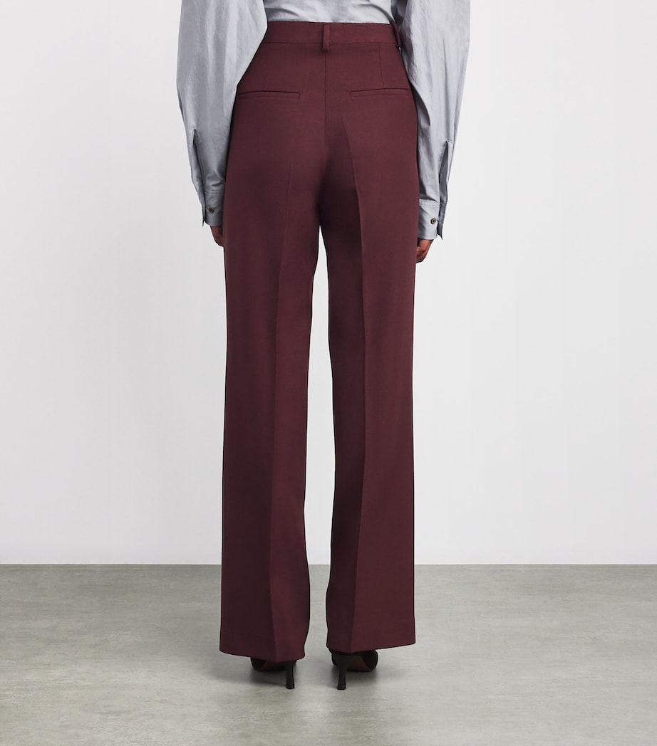 Wool Credo Straight Trousers 1014 RUBY Image 4