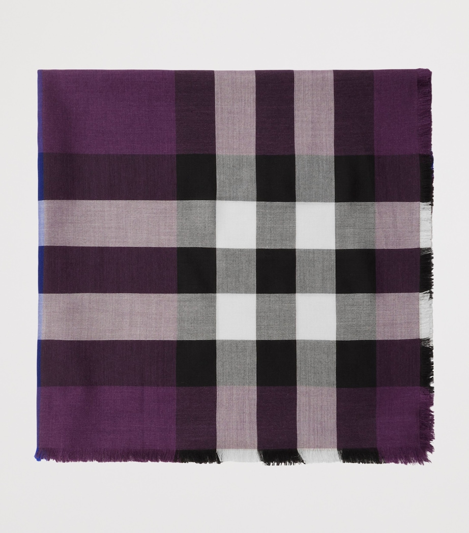 Burberry Cashmere-Silk Check Scarf Pansy Image 2