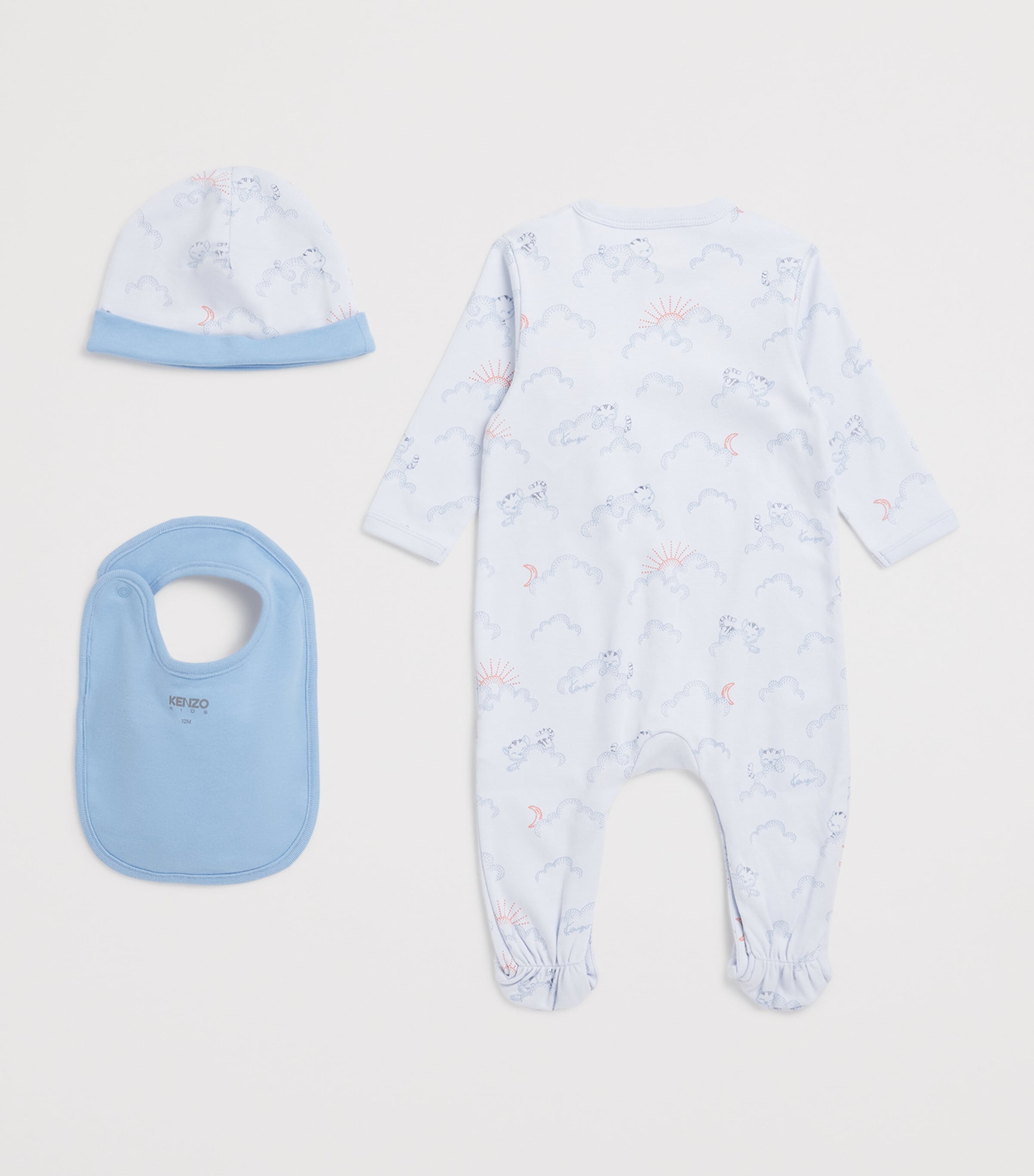 All-In-One, Hat and Bib Set (3-24 Months) PALE BLUE Image 2