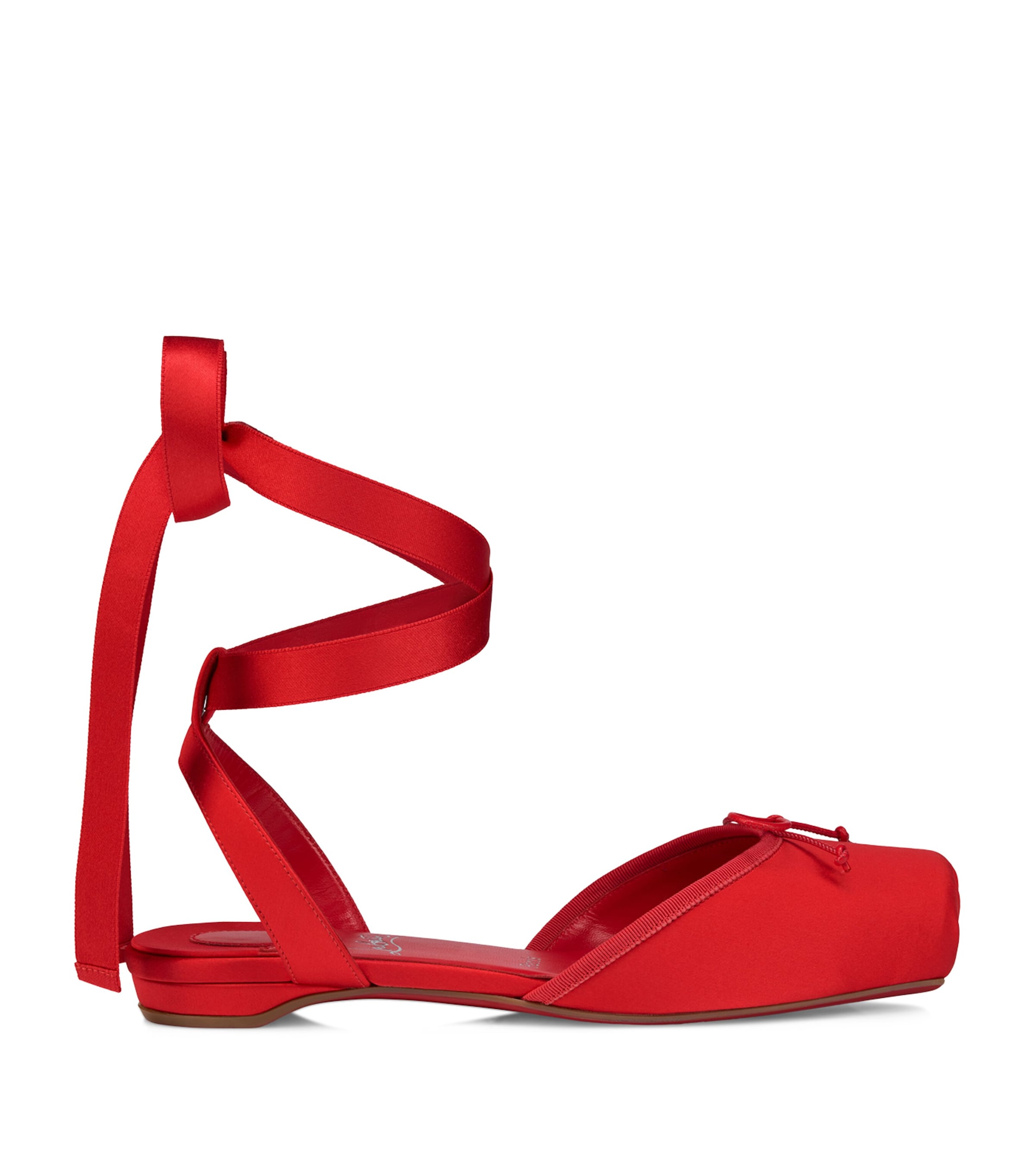 Christian Louboutin Cassia Lace-Up Satin Ballet Flats Image 1