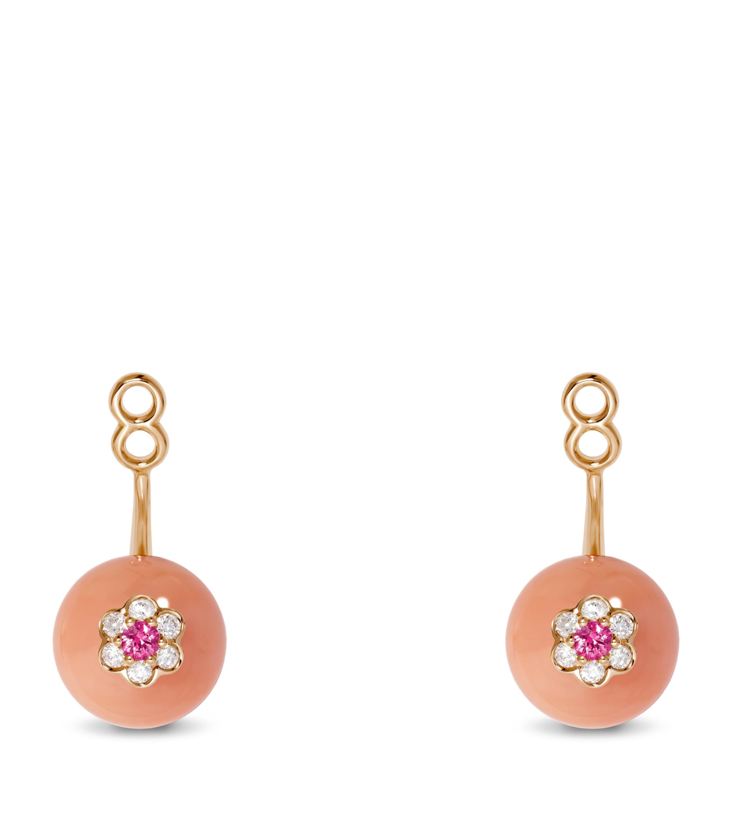 Rose Gold, Diamond and Sapphire Berry Ear Jacket MULTI Image 2