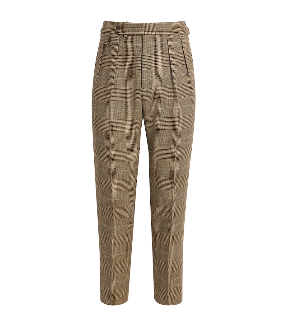 Wool Silk-Blend Tailored Trousers BROWN Image 1