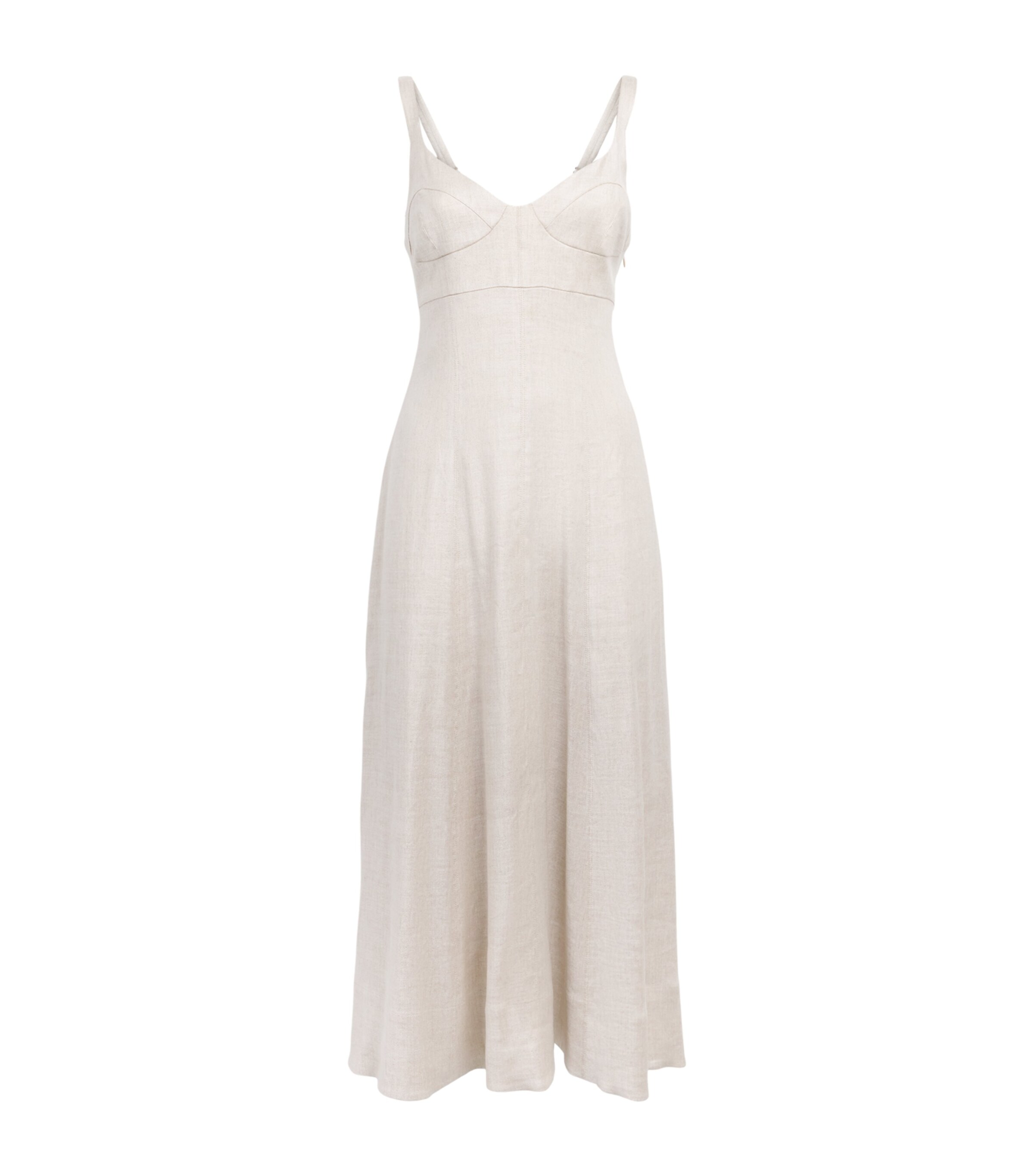 Toccin Womens Linen-Blend Arya Midi Dress Desert Image 1