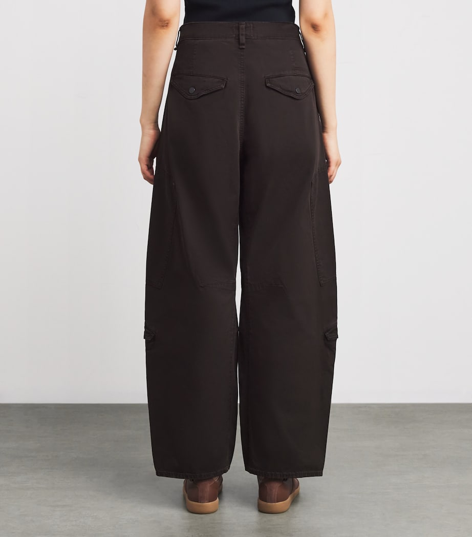 Stretch-Organic Cotton Flight Cargo Trousers CAROB Image 4